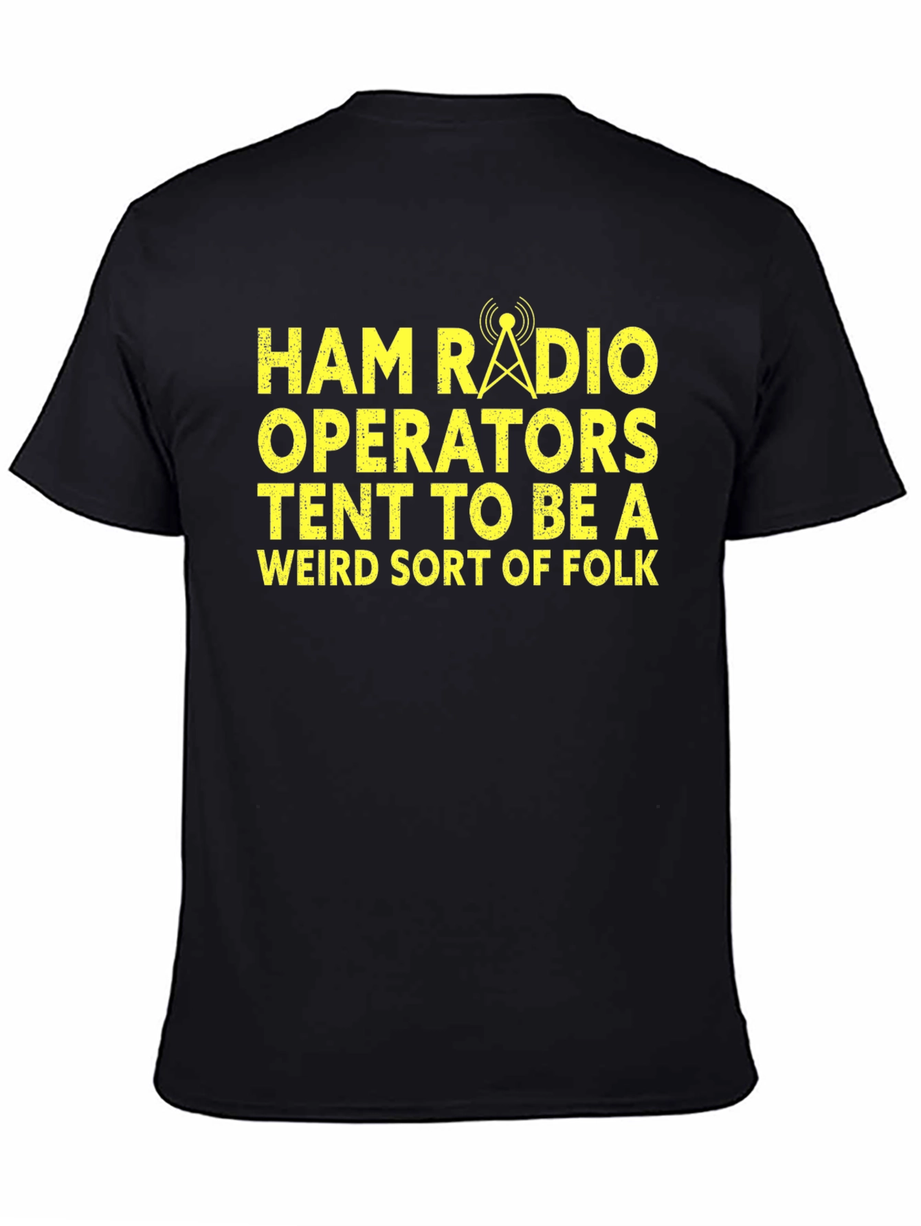 Black Ham Radio Operator T-Shirt - Weird Sort of Folk view 4