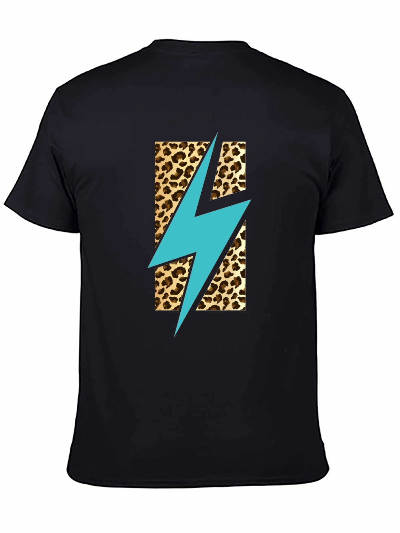 Black Leopard Lightning Bolt T-Shirt - Stylish Graphic Tee view 4