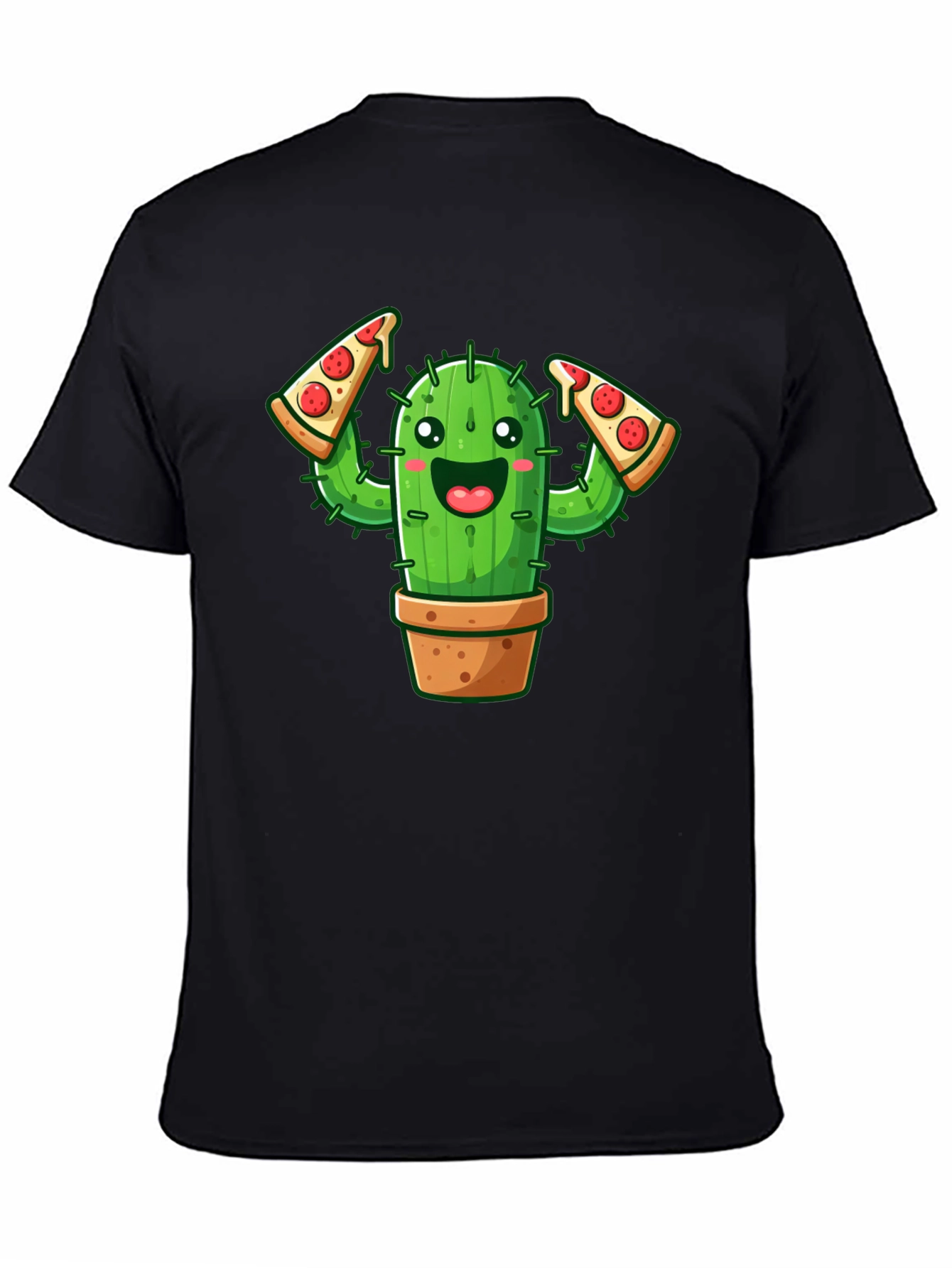 Black Cactus Pizza Lover Graphic Tee - Unisex view 4
