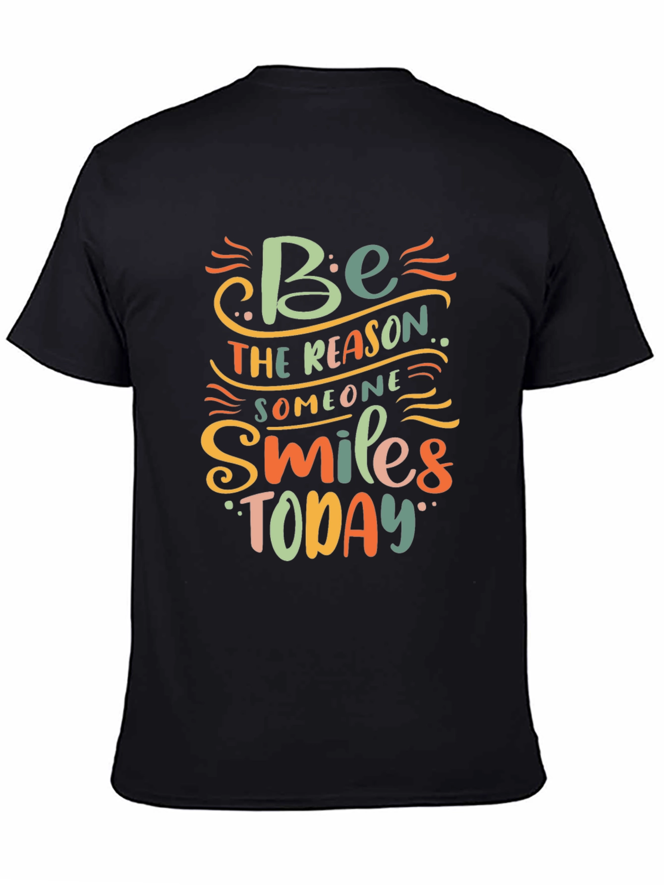 Black Inspirational Black T-Shirt - Be the Reason Someone Smiles Today view 4