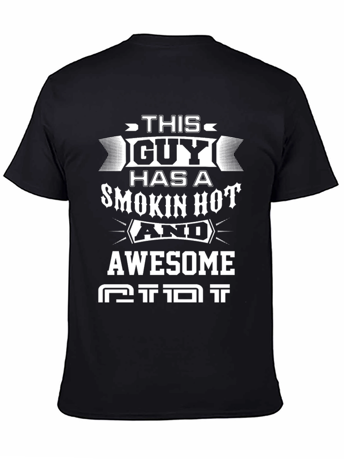 Black Smokin' Hot & Awesome Guy T-Shirt - Black Cotton Tee view 4