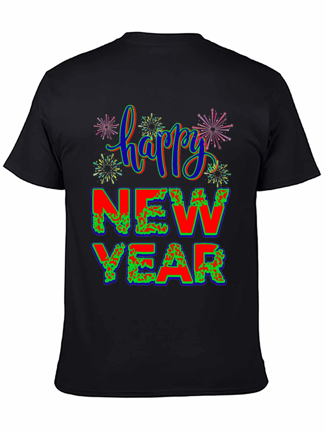 Black Happy New Year Graphic Tee view 4