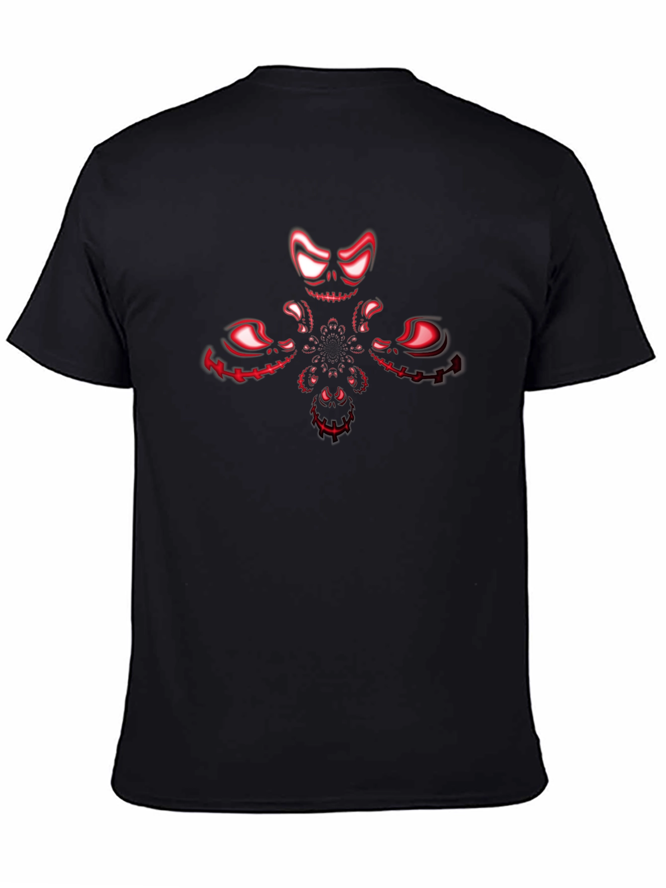 Black Abstract Red Graphic Black T-Shirt view 4
