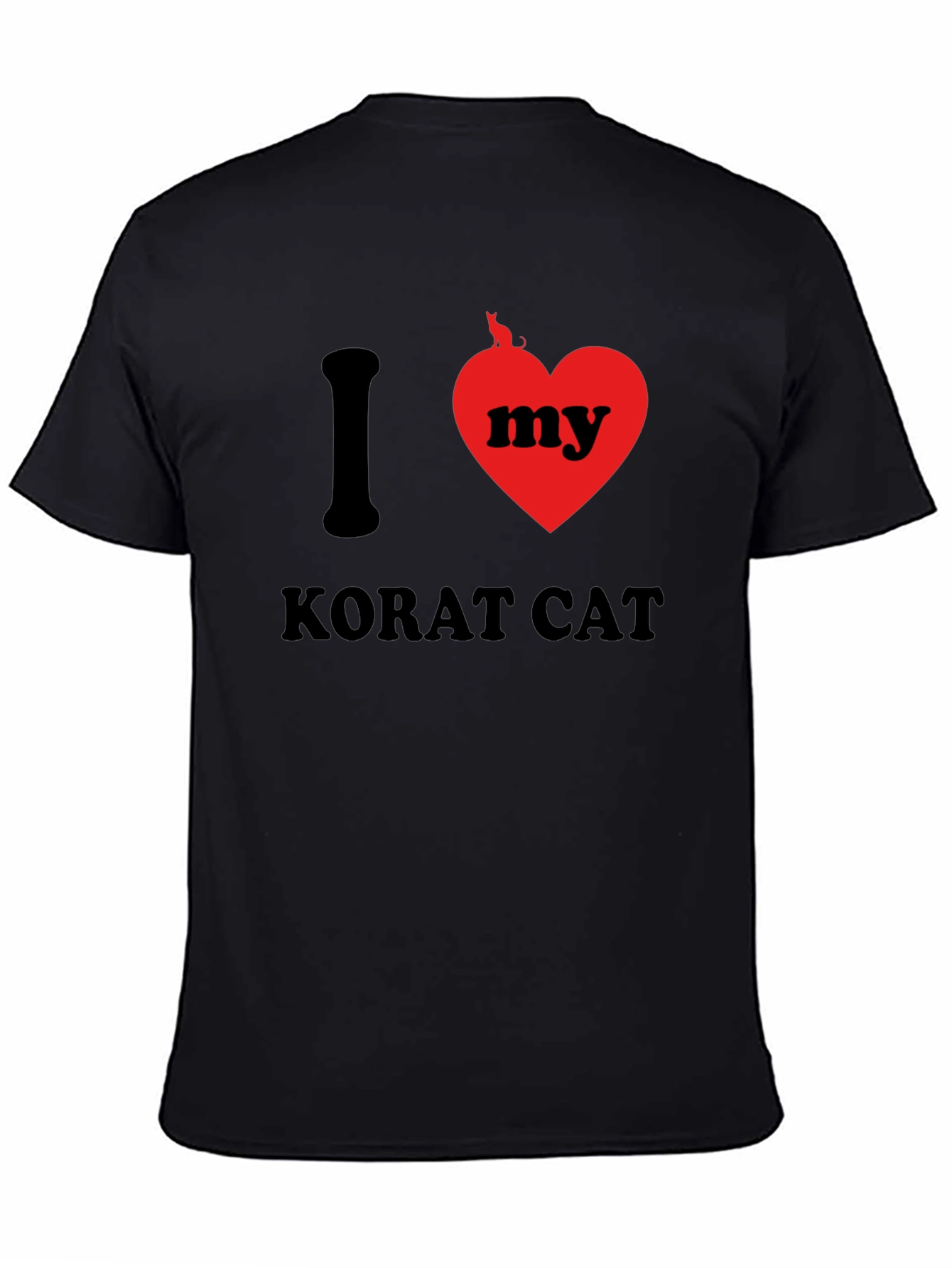 Black I Love My Korat Cat T-Shirt view 4