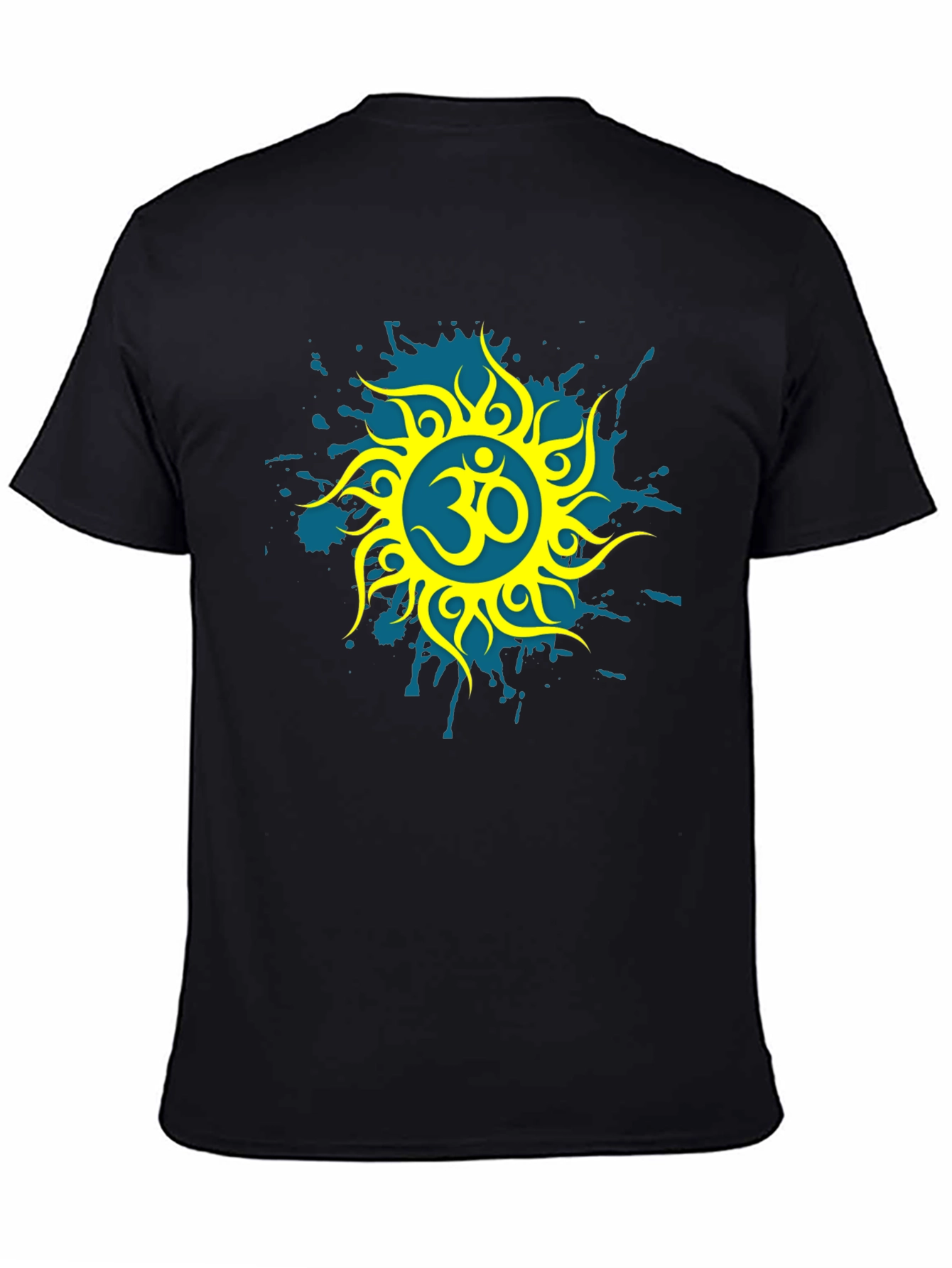 Black Om Symbol Graphic Tee - Stylish Black T-Shirt view 4