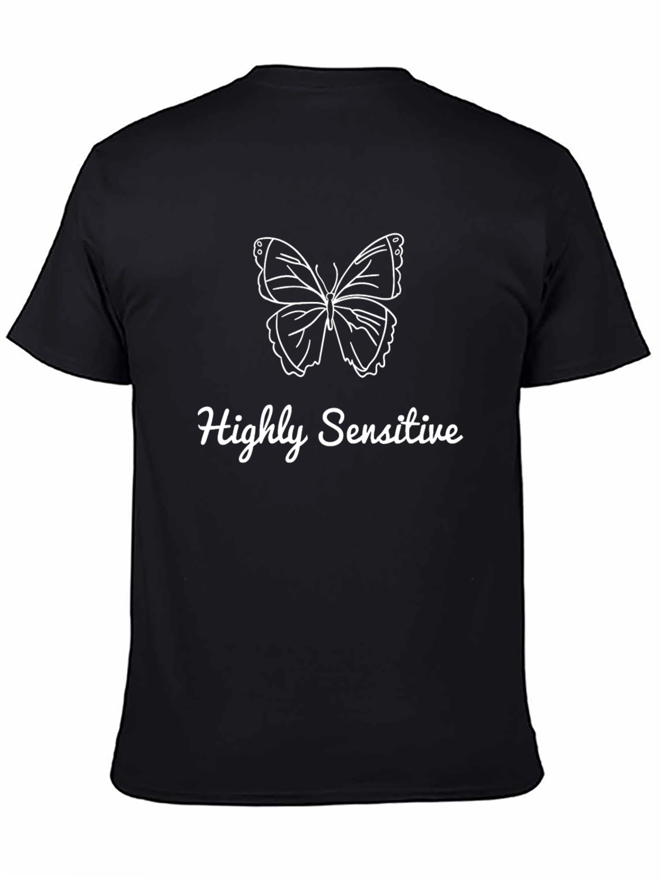 Black Highly Sensitive Butterfly Graphic Tee view 4