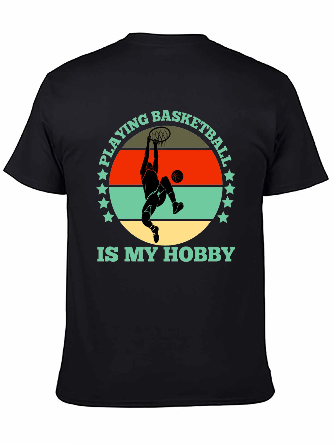 Black Basketball Hobby Graphic Tee - Stylish Cotton T-Shirt view 4