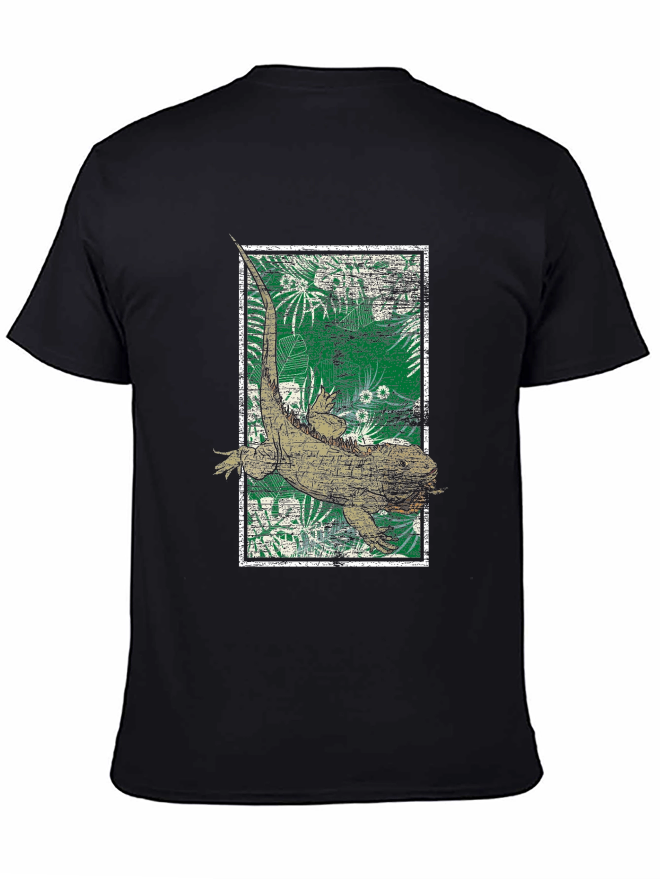 Black Reptile Graphic Tee - Vintage Lizard Design view 4