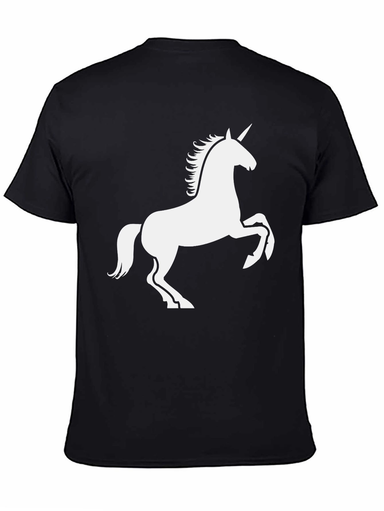 Black Unicorn Graphic Tee - Black Casual T-Shirt view 4