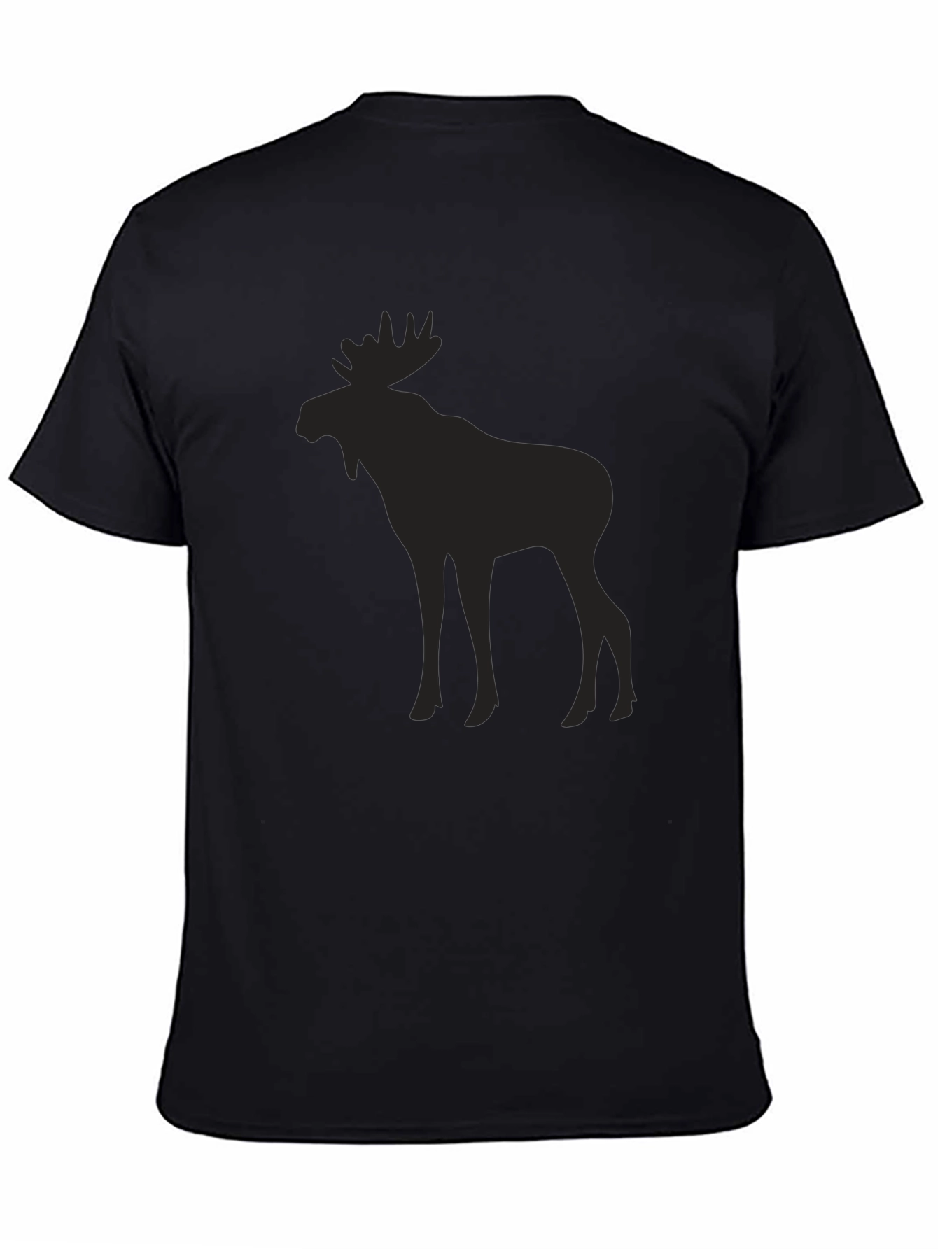 Black Moose Silhouette T-Shirt - Black view 4