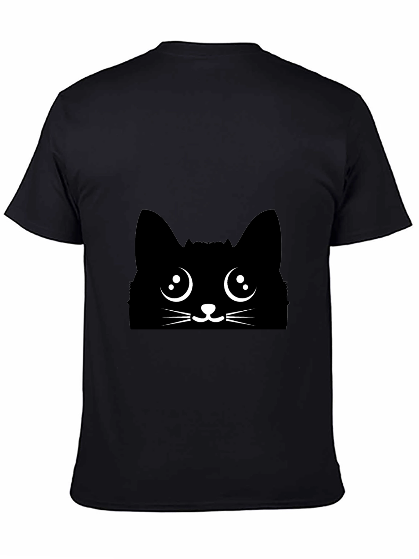 Black Black Cat Face Graphic Tee - Cute Kawaii Style view 4