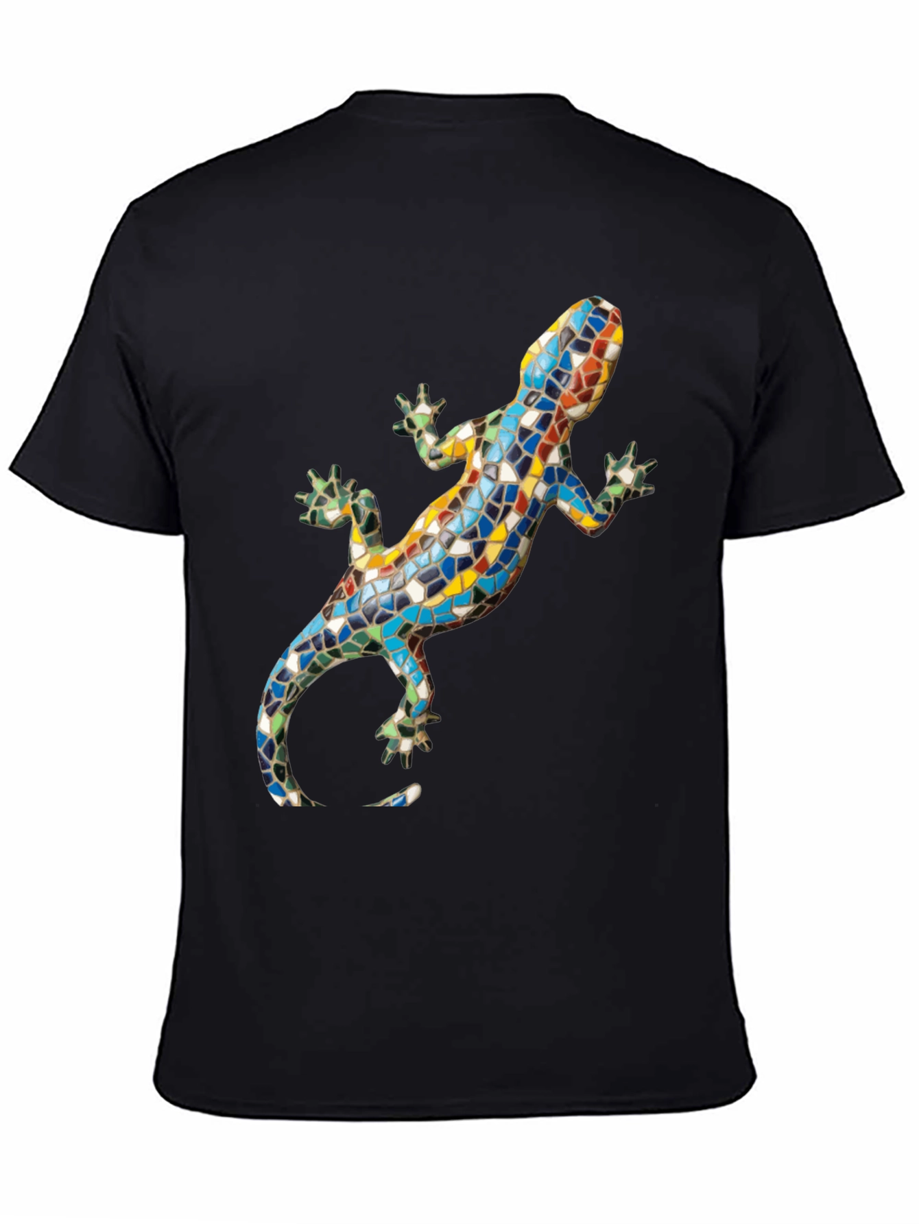 Black Mosaic Lizard Graphic Tee view 4