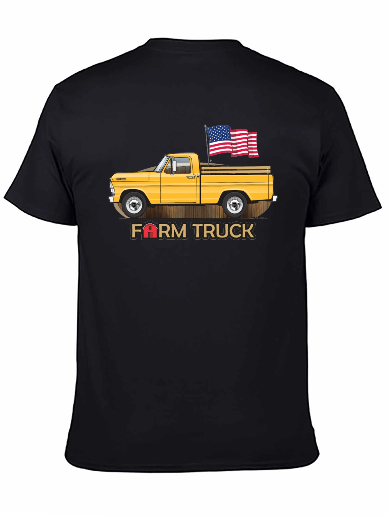 Black Farm Truck Graphic Tee - Patriotic Vintage Design view 4
