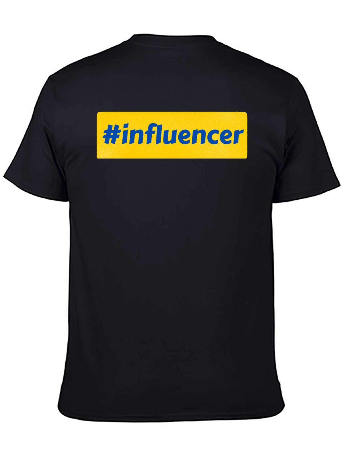 Black Hashtag Influencer Graphic Tee - Black Casual T-Shirt view 4