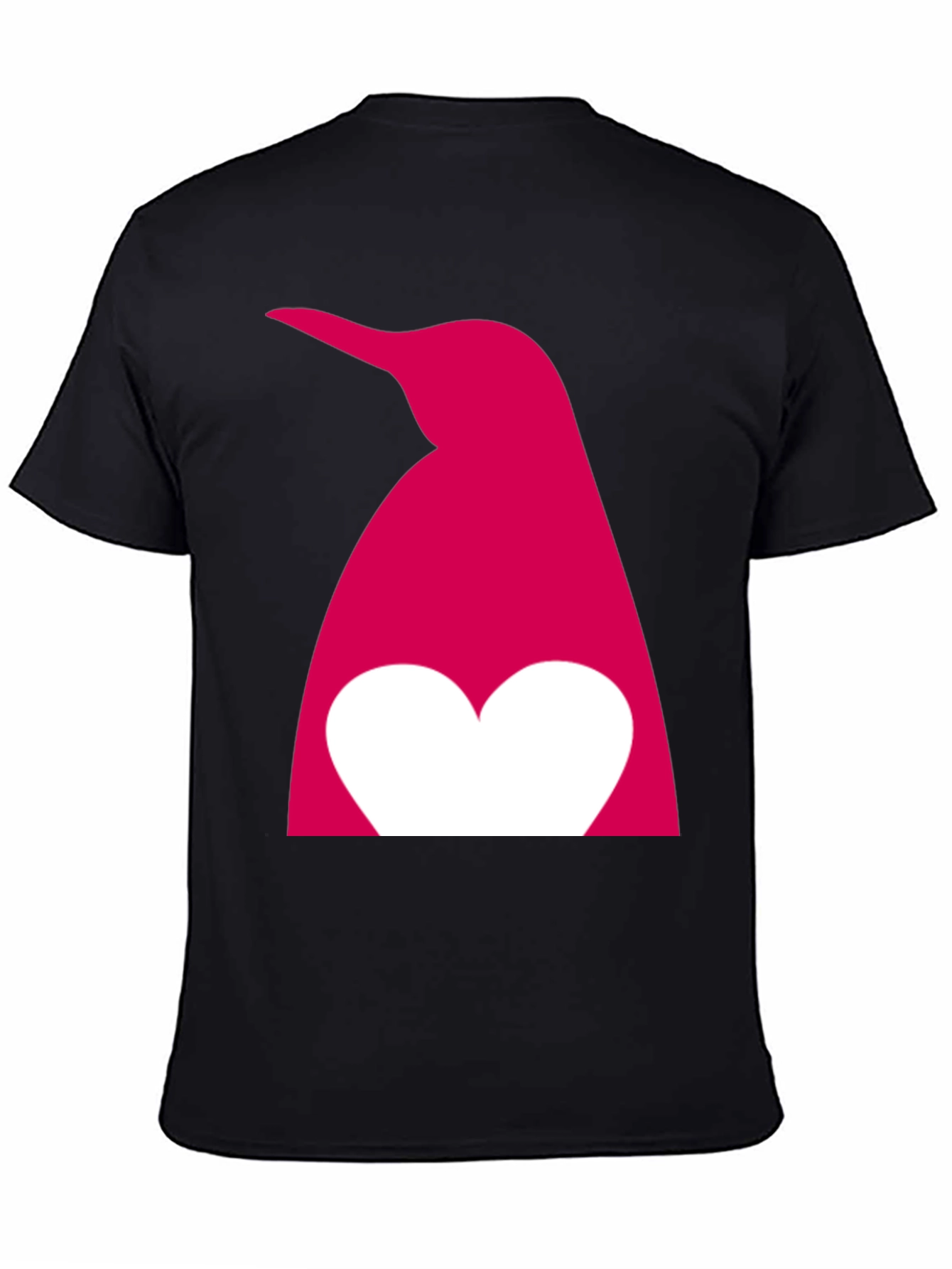 Black Penguin Heart Graphic T-Shirt - Black view 4