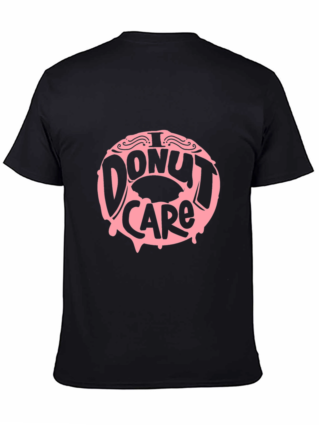 Black I Donut Care Graphic Tee - Funny Unisex T-Shirt view 4