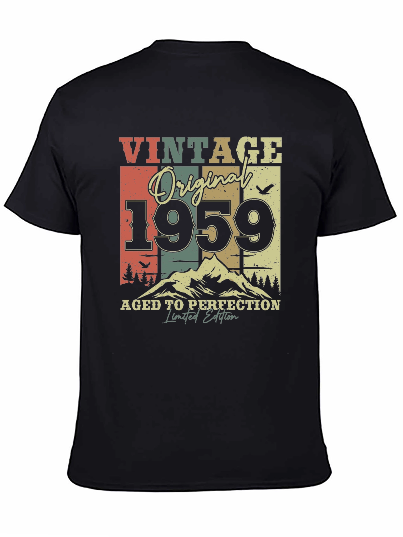Black Vintage 1959 Aged to Perfection Limited Edition T-Shirt view 4