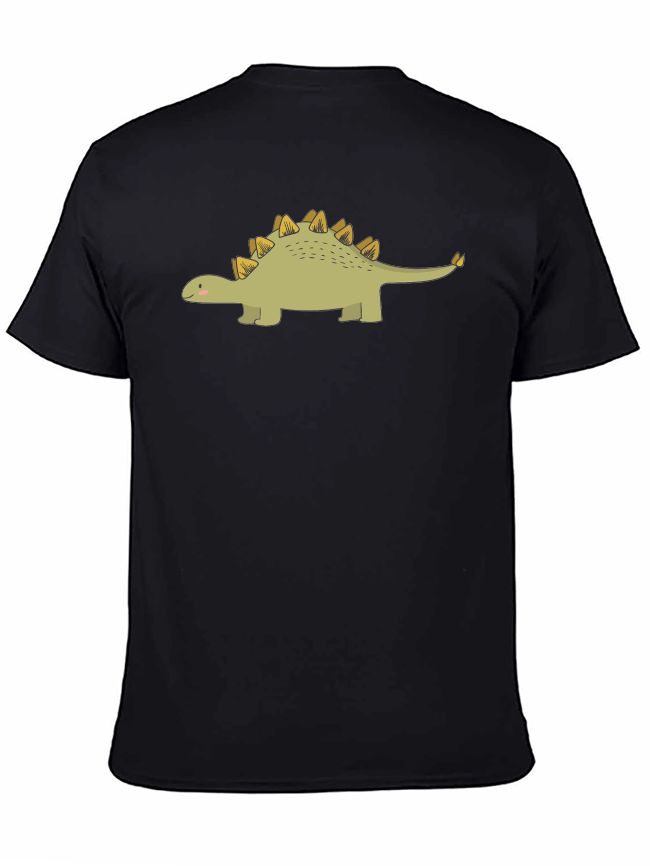 Black Dinosaur Graphic Tee - Cute Stegosaurus T-Shirt view 4