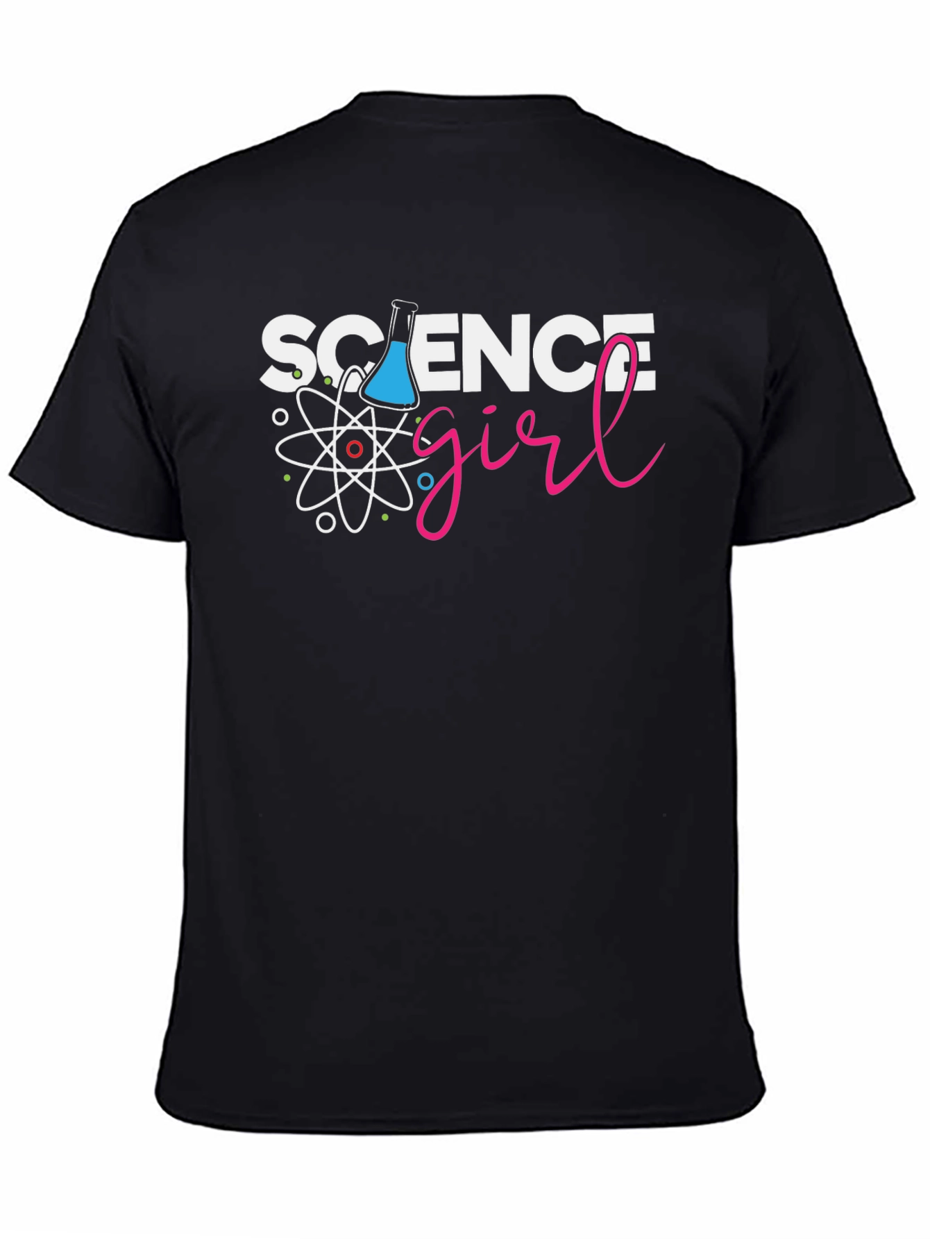 Black Science Girl Black T-Shirt - Chemistry Design view 4