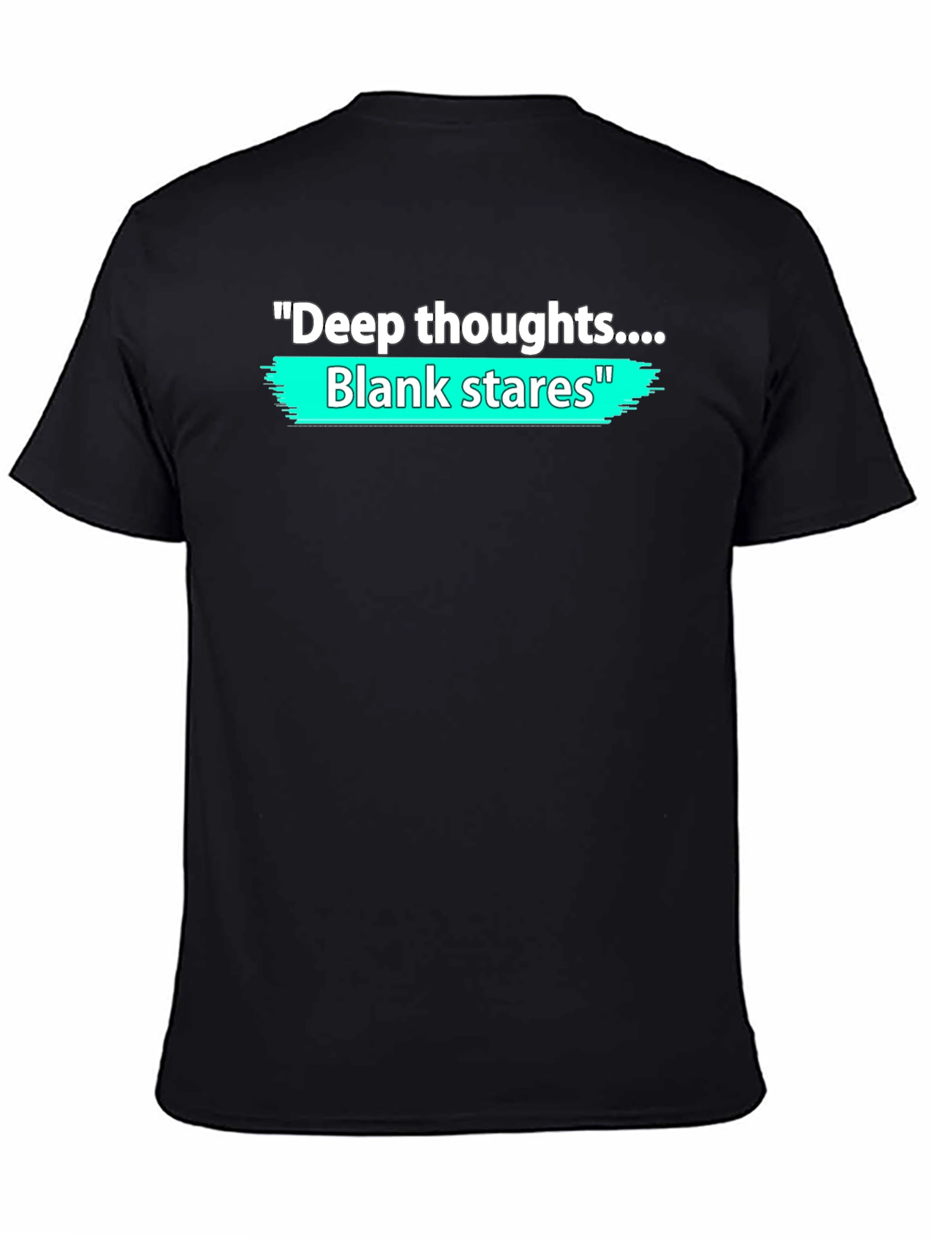 Black Deep Thoughts Blank Stares Graphic T-Shirt view 4
