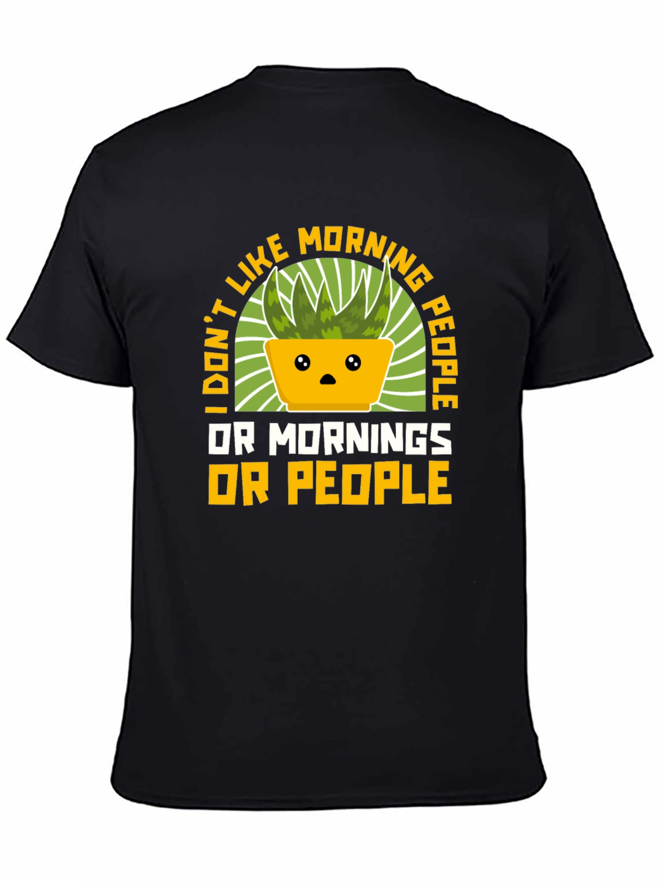 Black Funny Anti-Morning People T-Shirt view 4