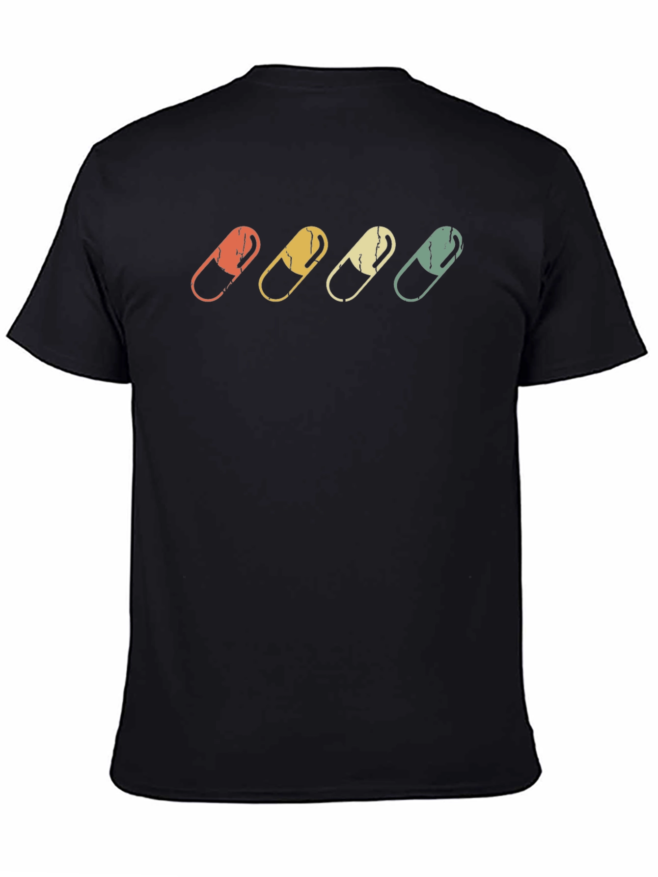 Black Retro Pill Graphic T-Shirt - Vintage Style Tee view 4