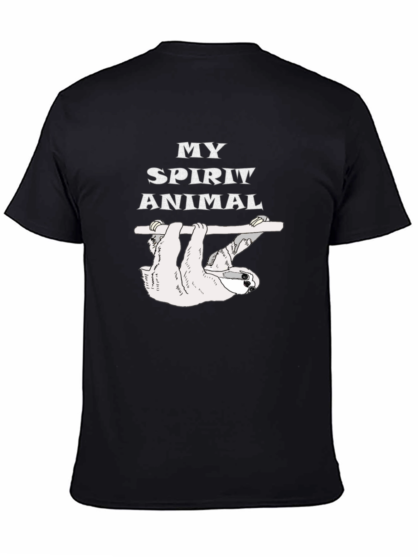 Black My Spirit Animal Sloth Graphic T-Shirt view 4