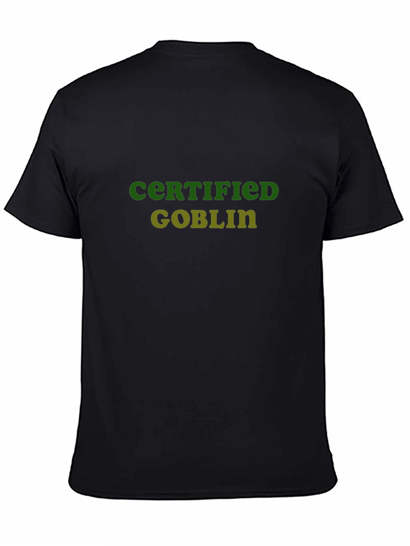 Black Certified Goblin T-Shirt - Funny Graphic Tee view 4