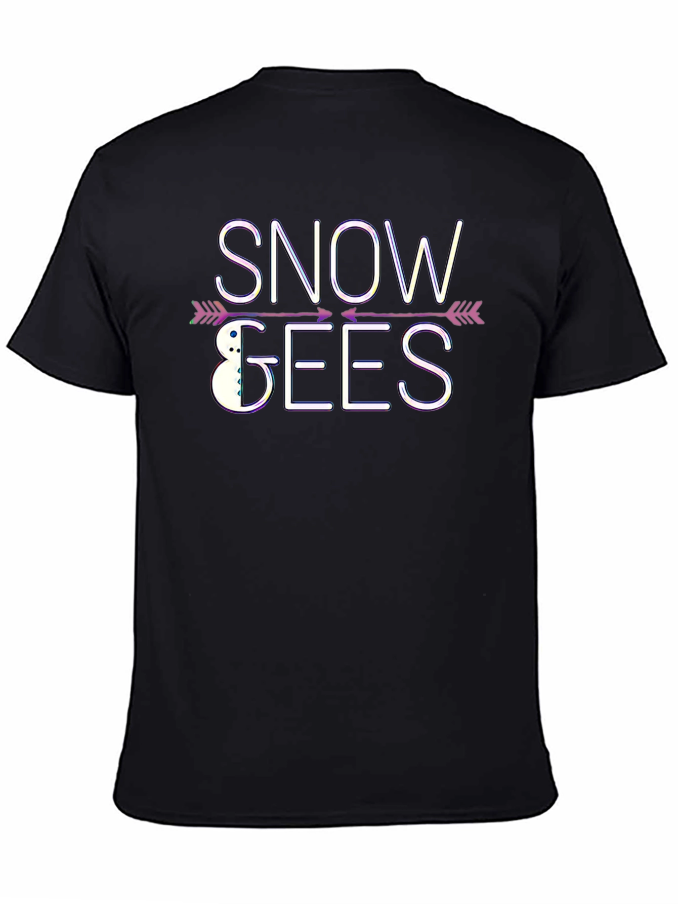 Black Snow Geese T-Shirt - Winter Holiday Tee view 4