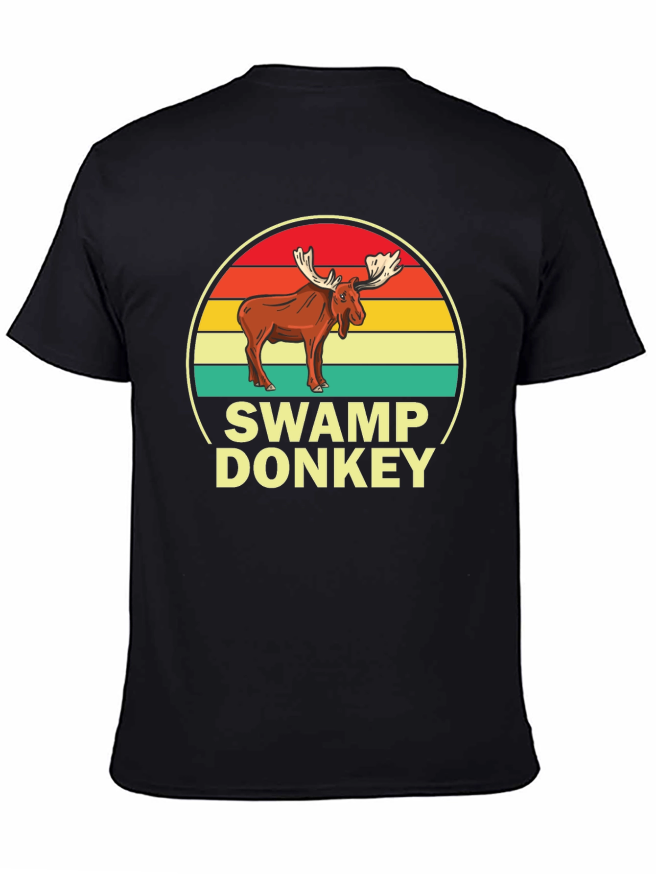 Black Swamp Donkey T-Shirt, Moose Graphic Tee view 4