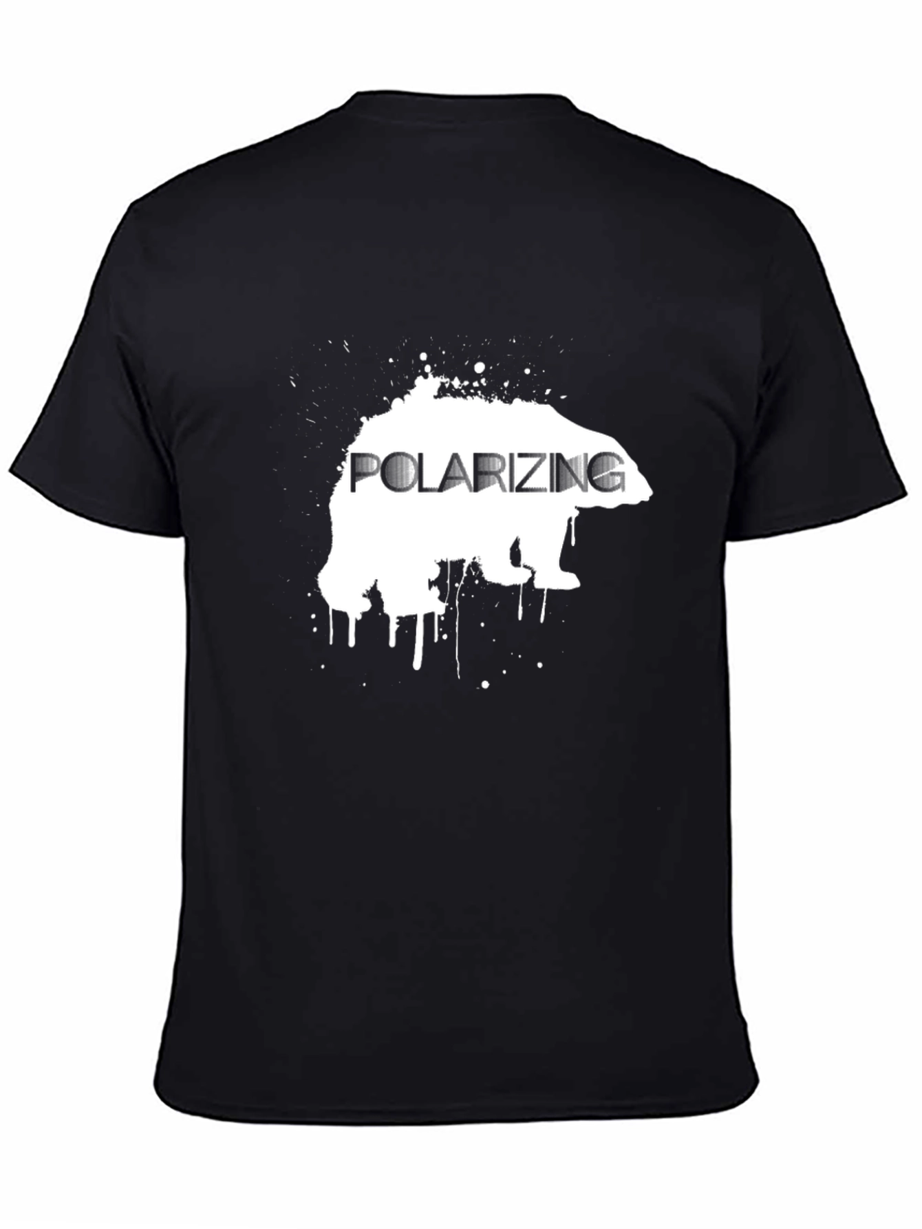 Black Polarizing Bear Black Graphic Tee view 4
