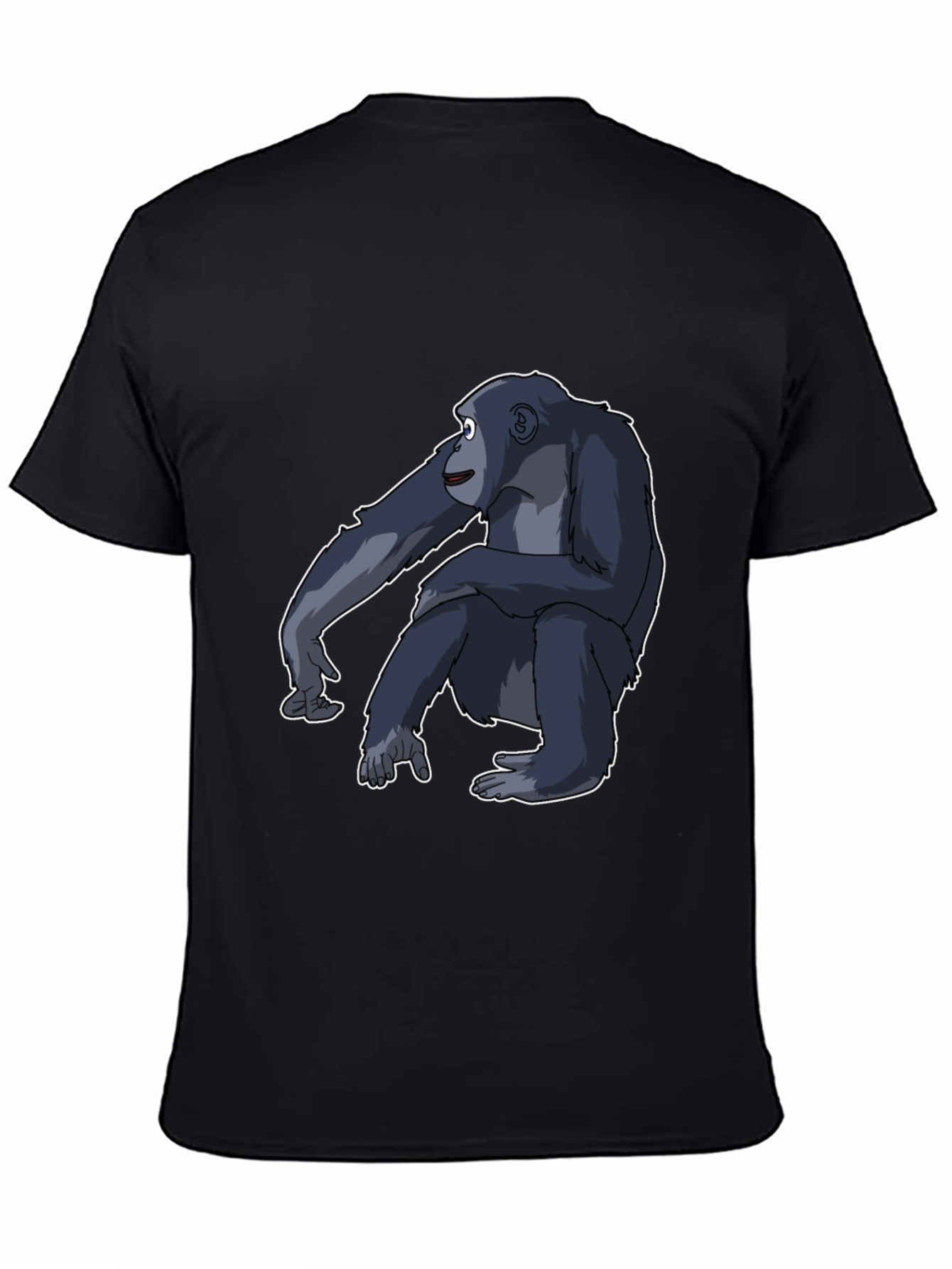 Black Chimpanzee Graphic Tee - Black Cotton T-Shirt view 4