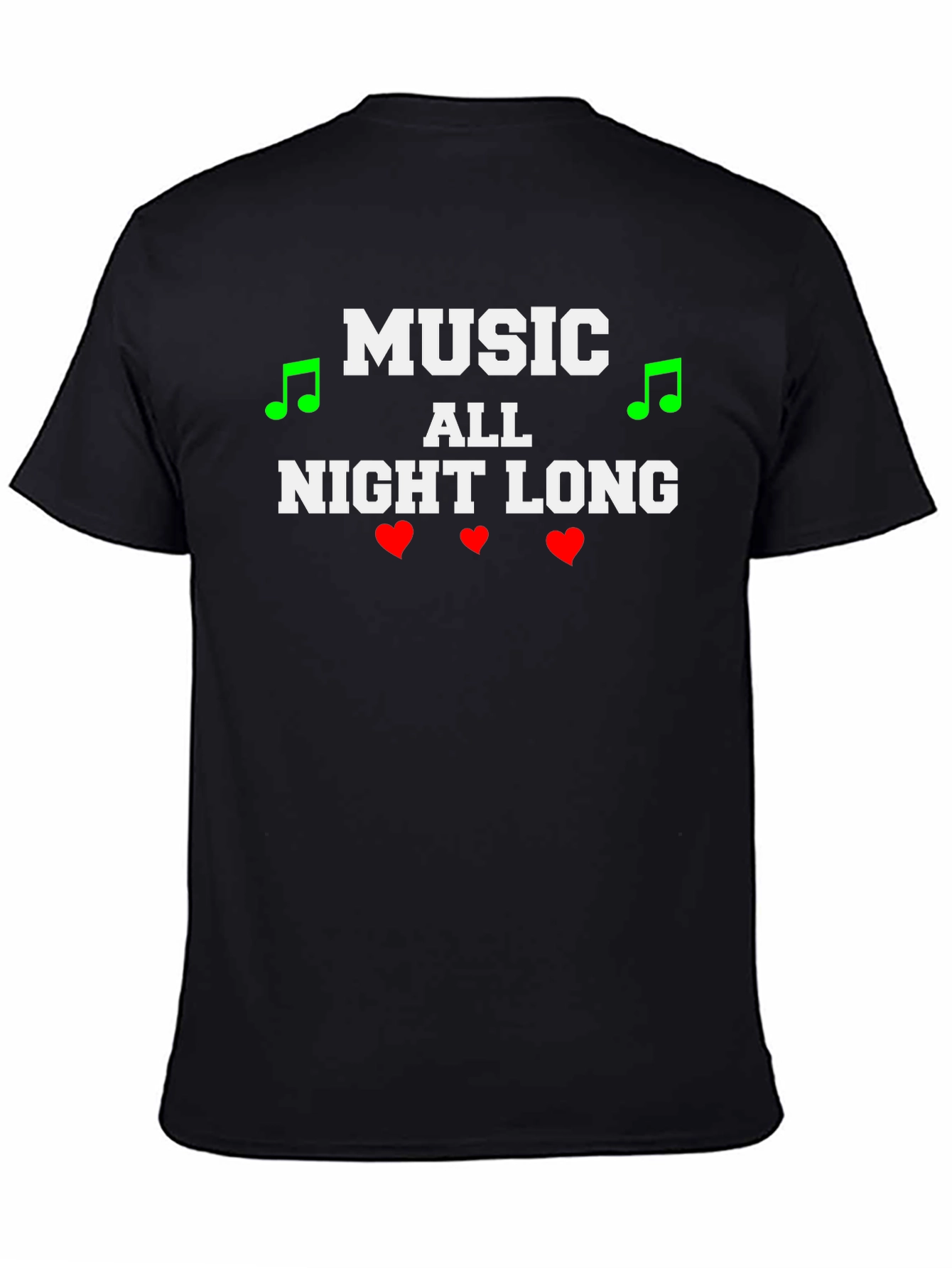 Black Music All Night Long Black T-Shirt view 4