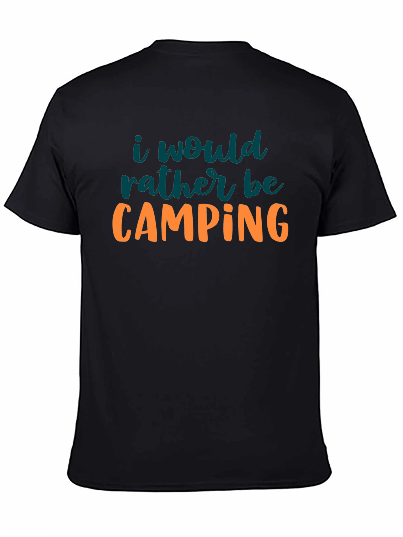 Black Camping Graphic Tee - Black Crew Neck view 4