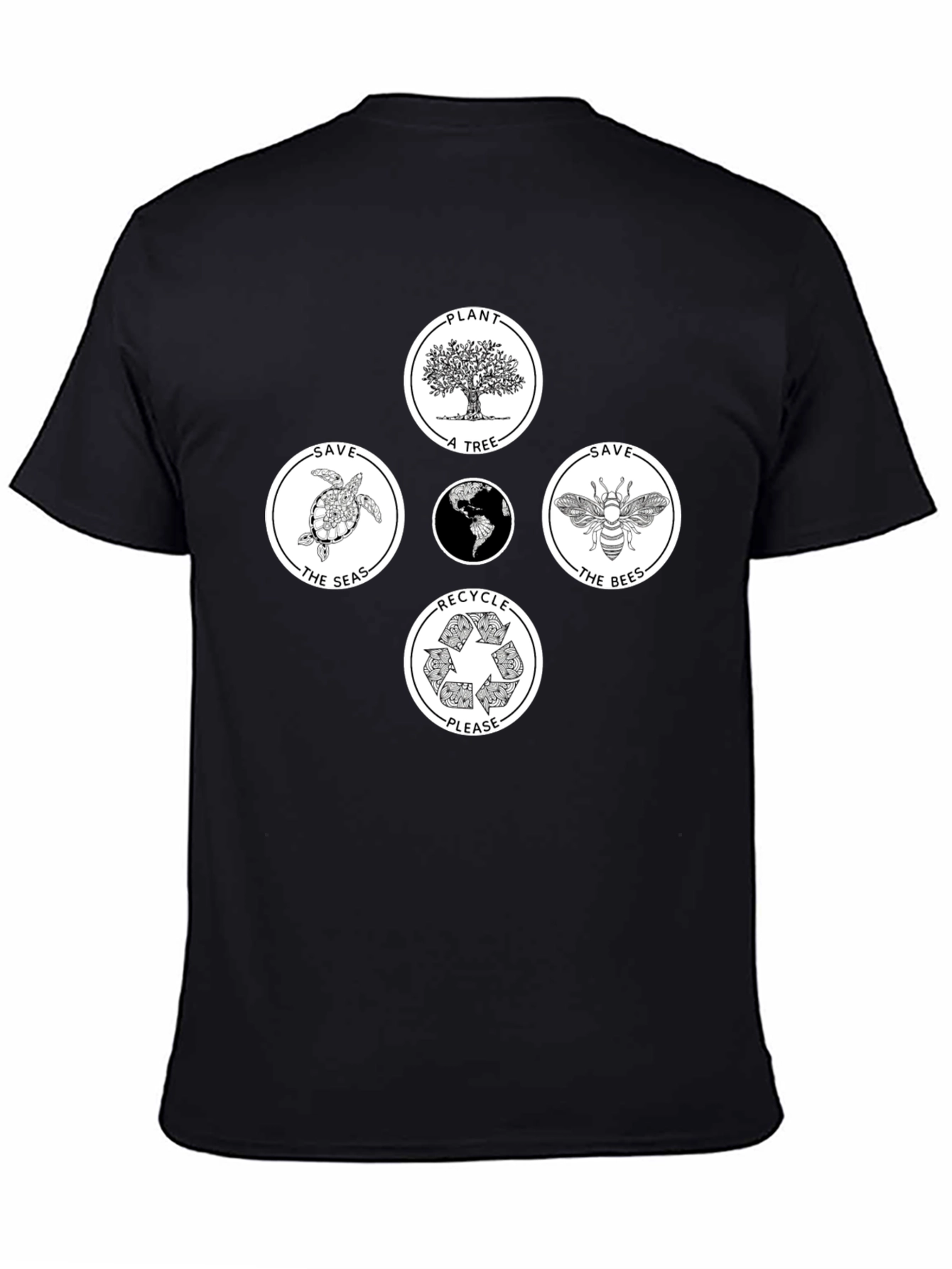 Black Eco-Friendly Graphic Tee - Save Our Planet view 4
