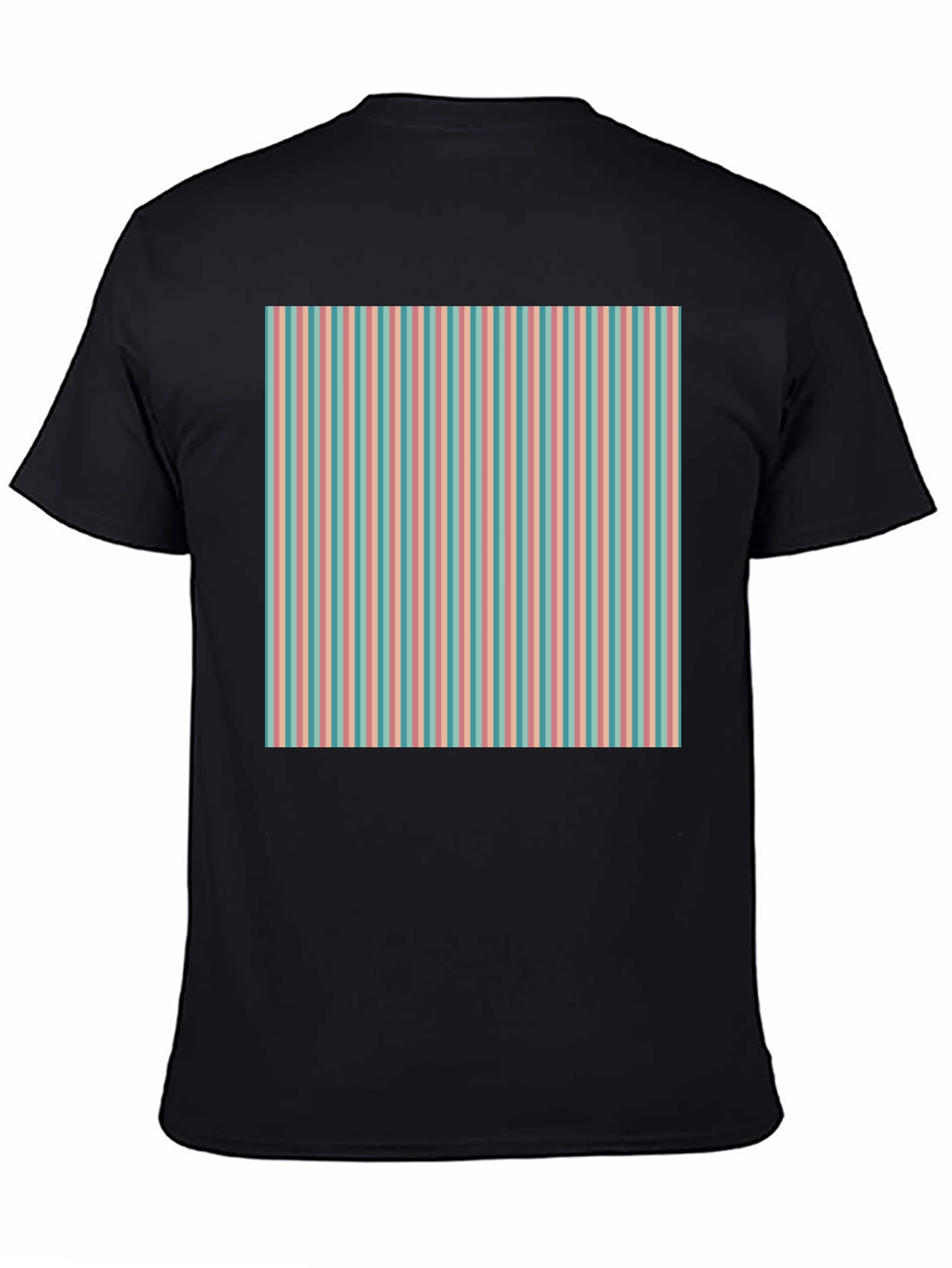 Black Striped Pattern Tee - Retro Style view 4