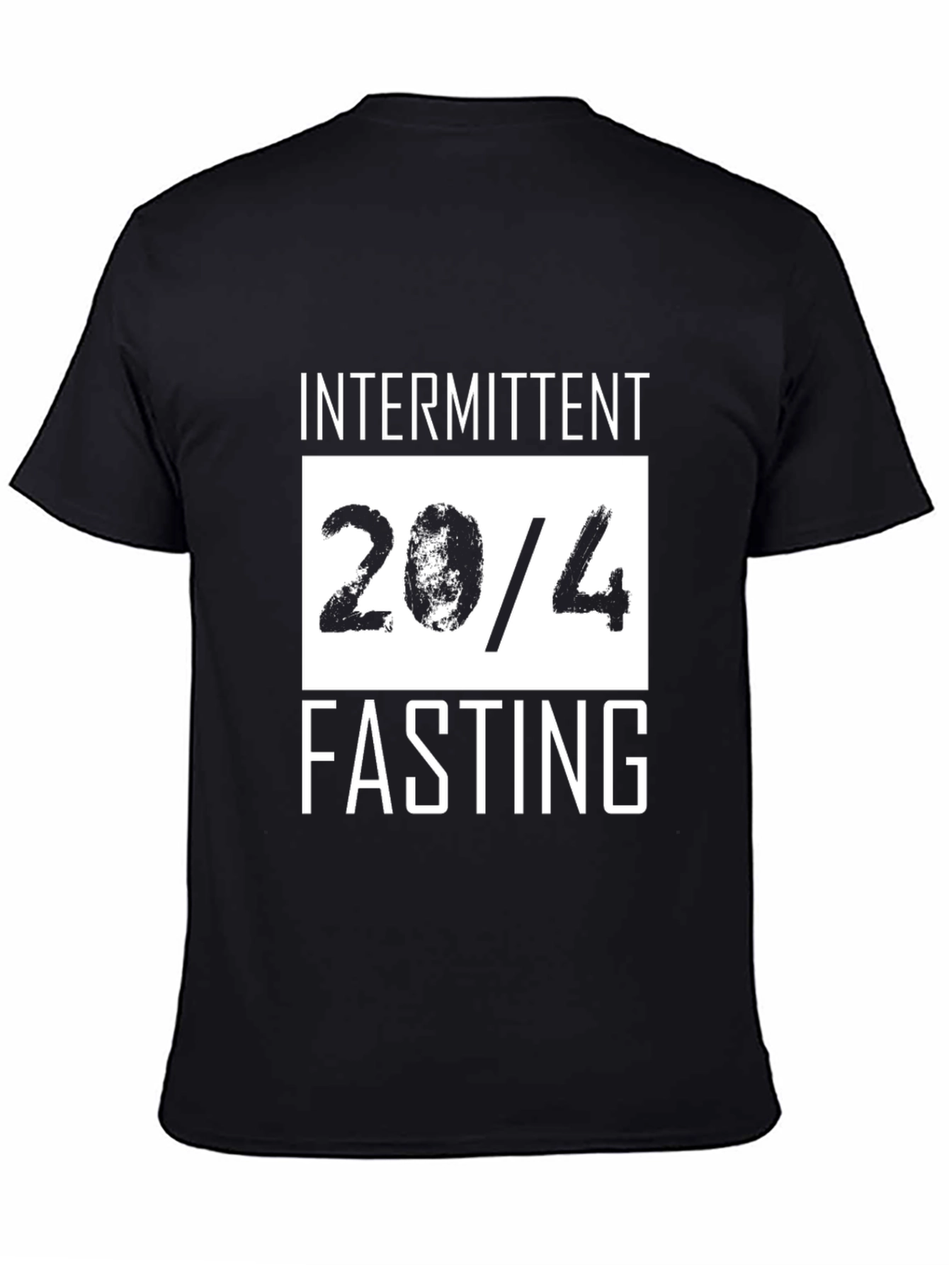 Black Intermittent Fasting 20/4 Black T-Shirt view 4