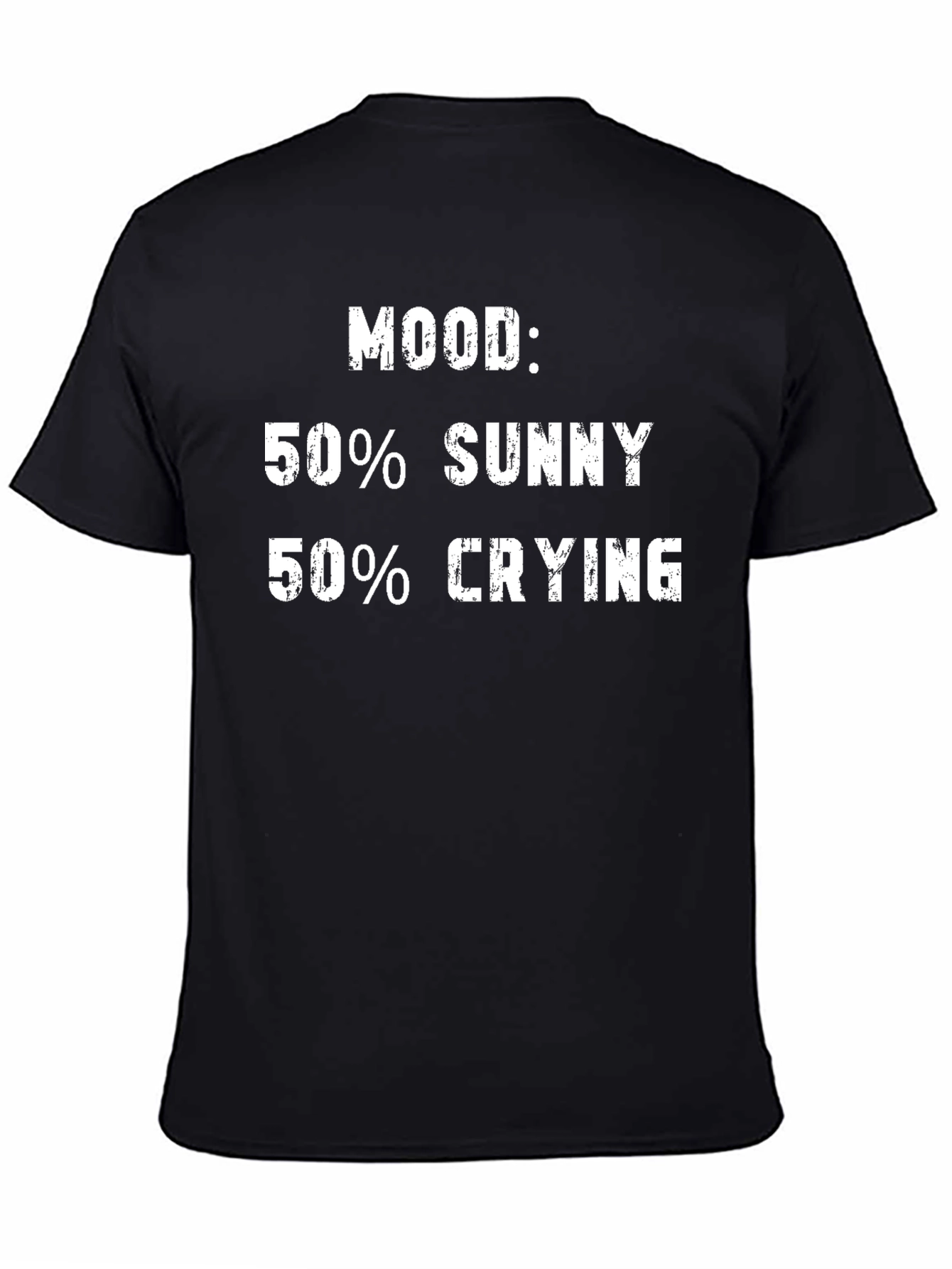 Black Mood: 50% Sunny 50% Crying Graphic Tee view 4