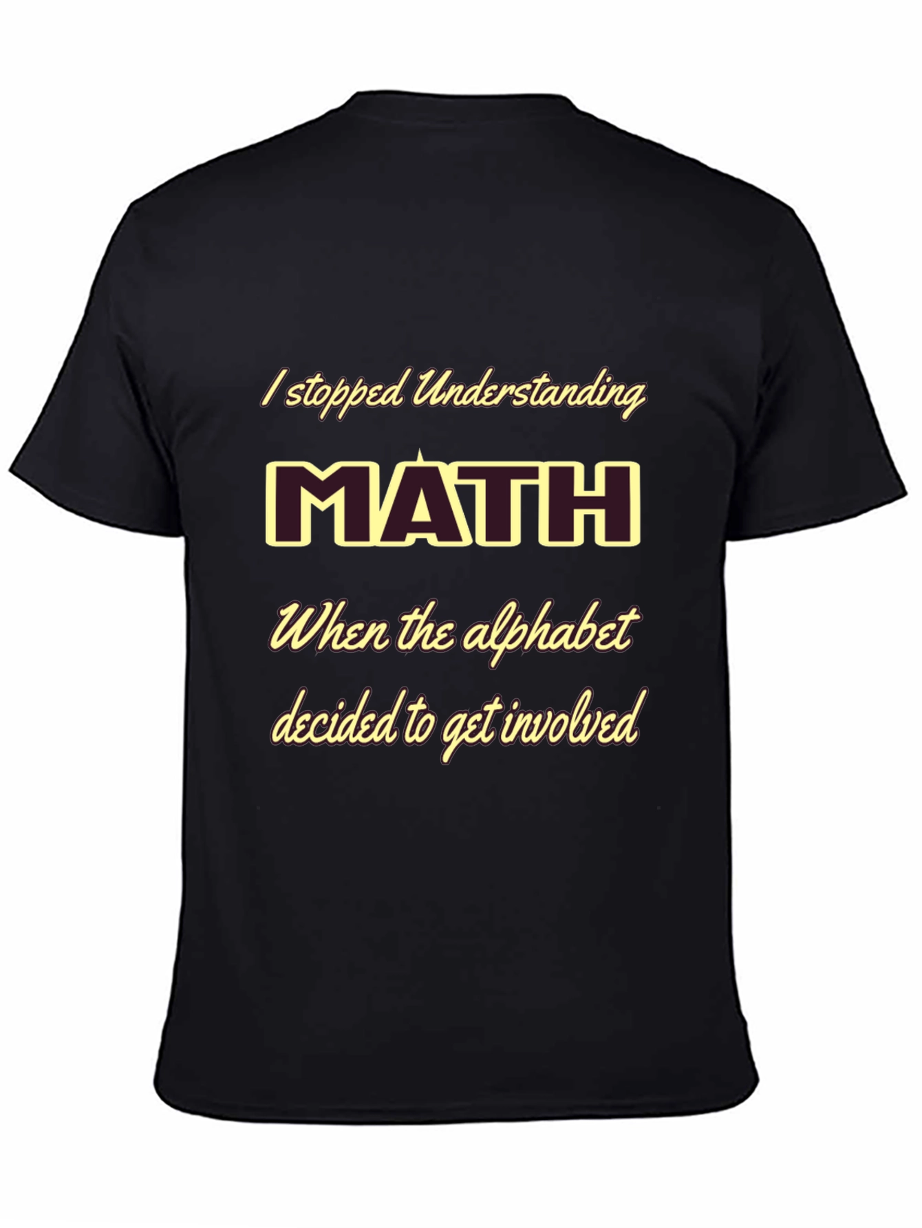 Black Funny Math T-Shirt - Alphabet Involvement view 4