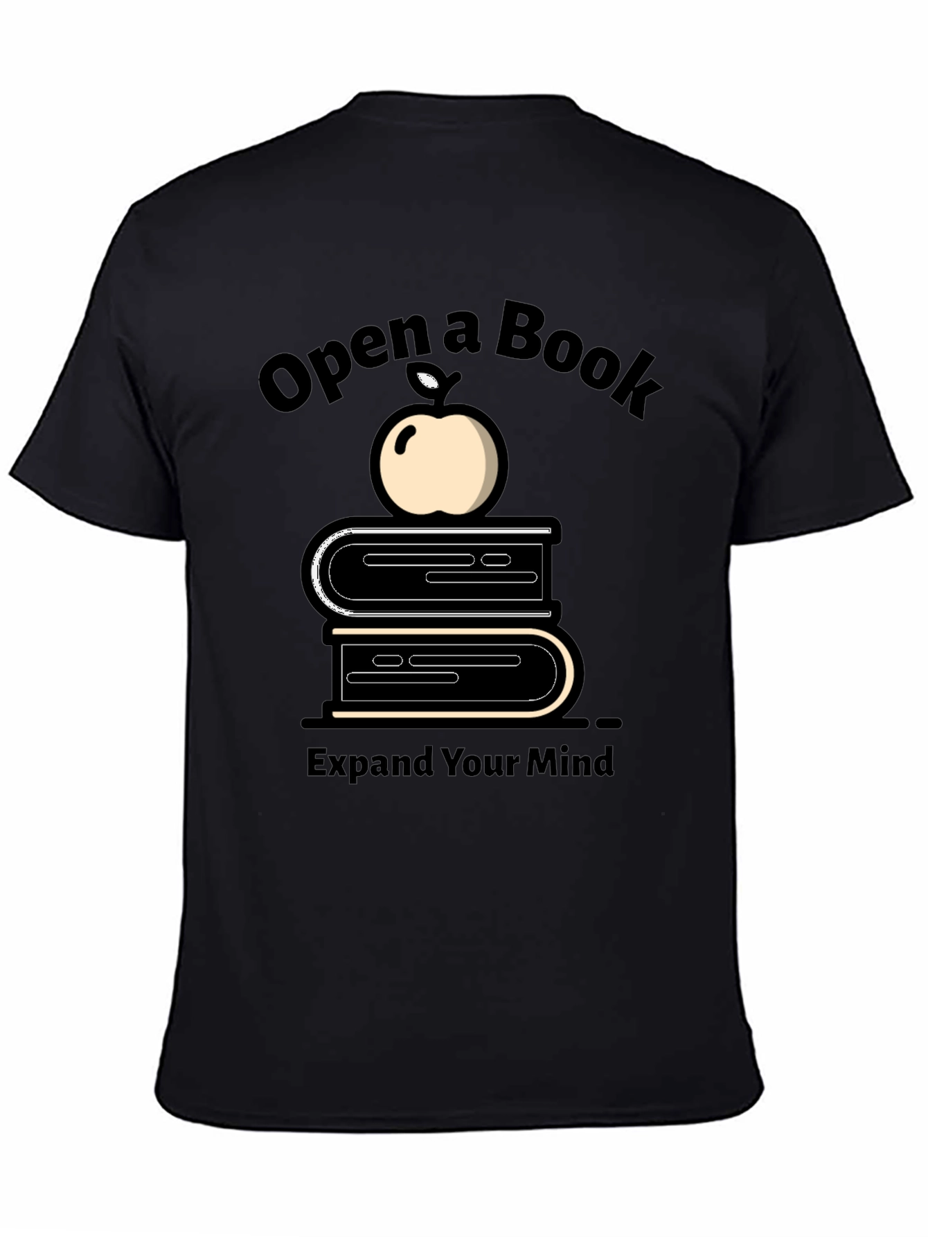 Black Open a Book Graphic Tee - Unisex Black T-Shirt view 4