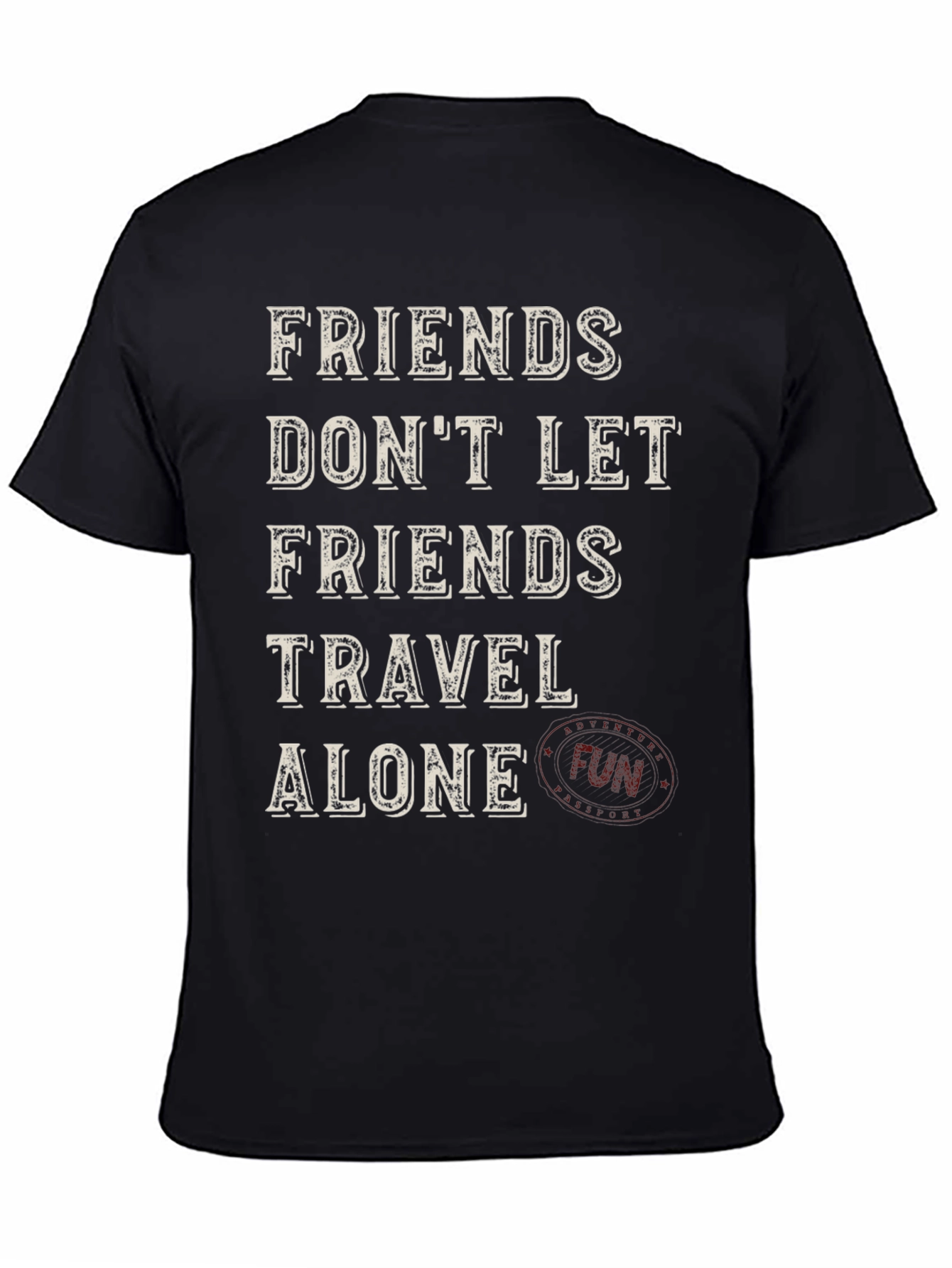 Black Friends Travel Alone Graphic Tee - Black view 4