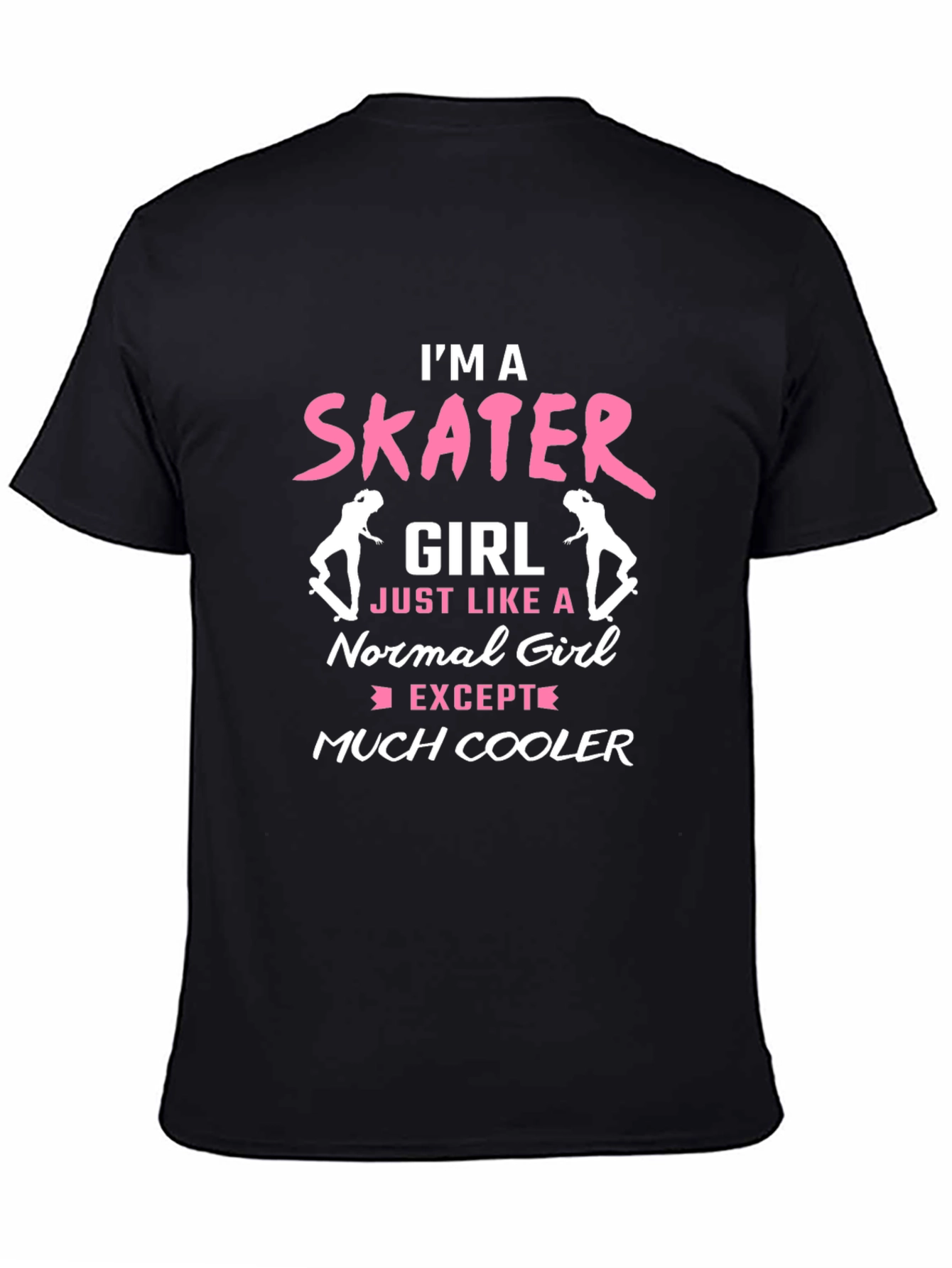 Black Skater Girl T-Shirt - Cool Graphic Tee view 4