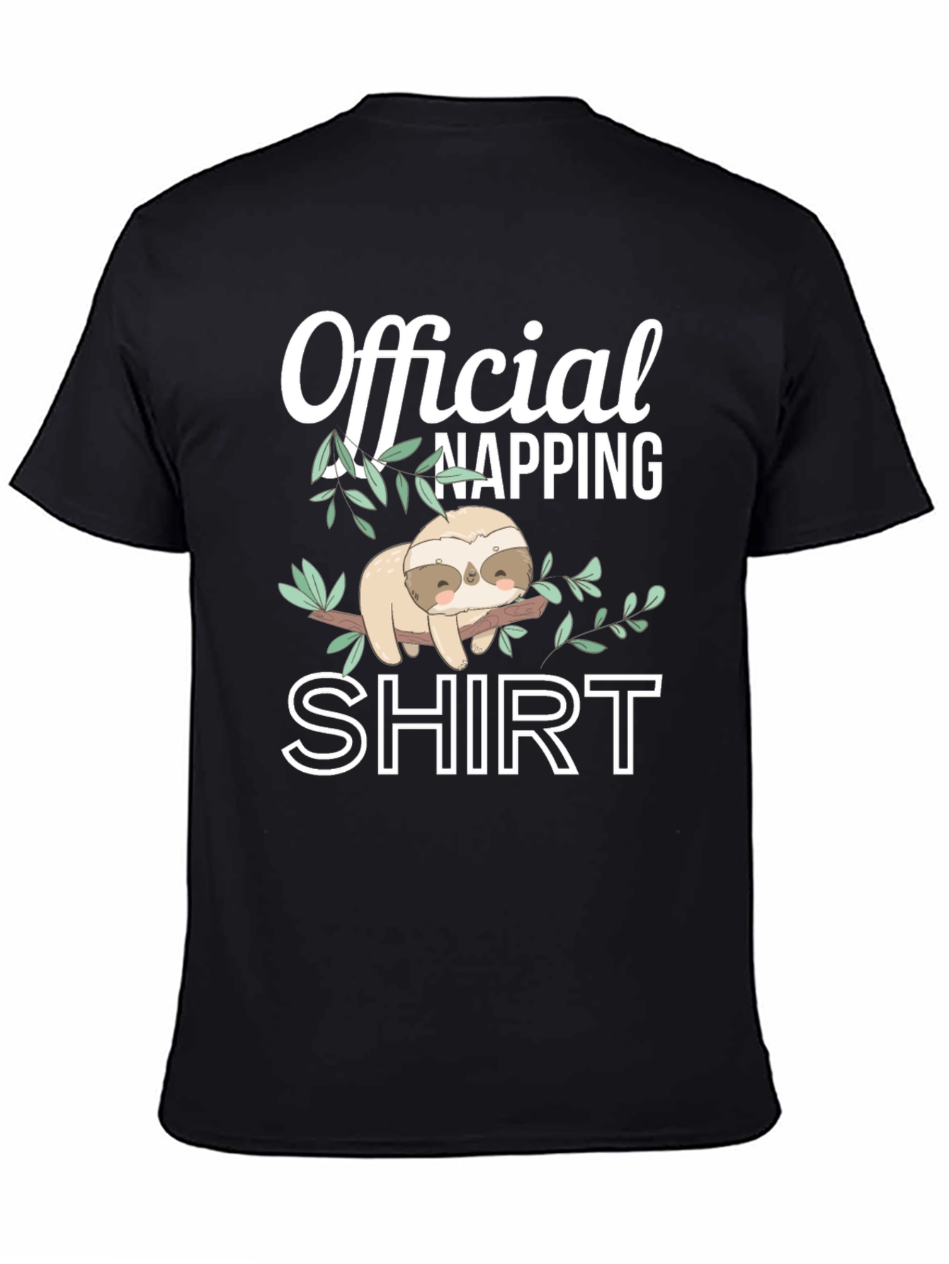 Black Official Napping Shirt - Sloth Tee view 4