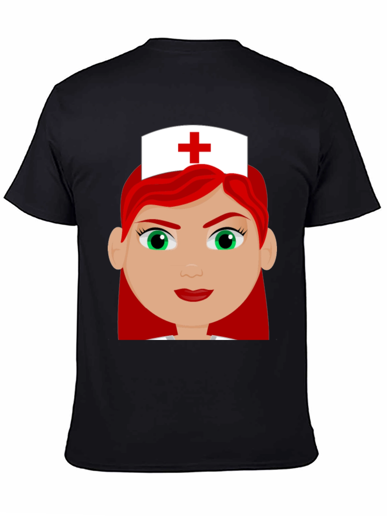 Black Nurse Cartoon Graphic T-Shirt view 4