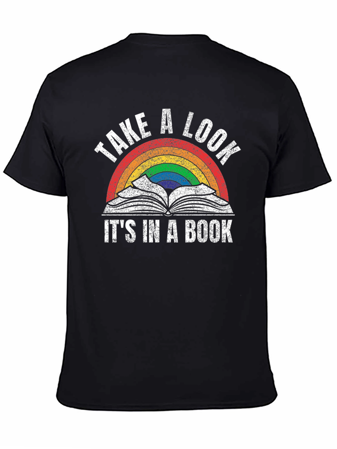 Black Take A Look It's In A Book T-Shirt view 4