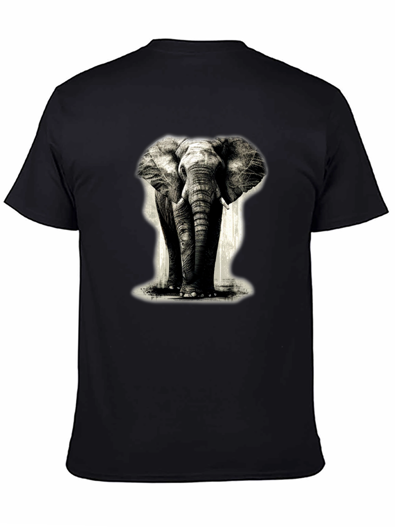 Black Elephant Graphic Black T-Shirt view 4