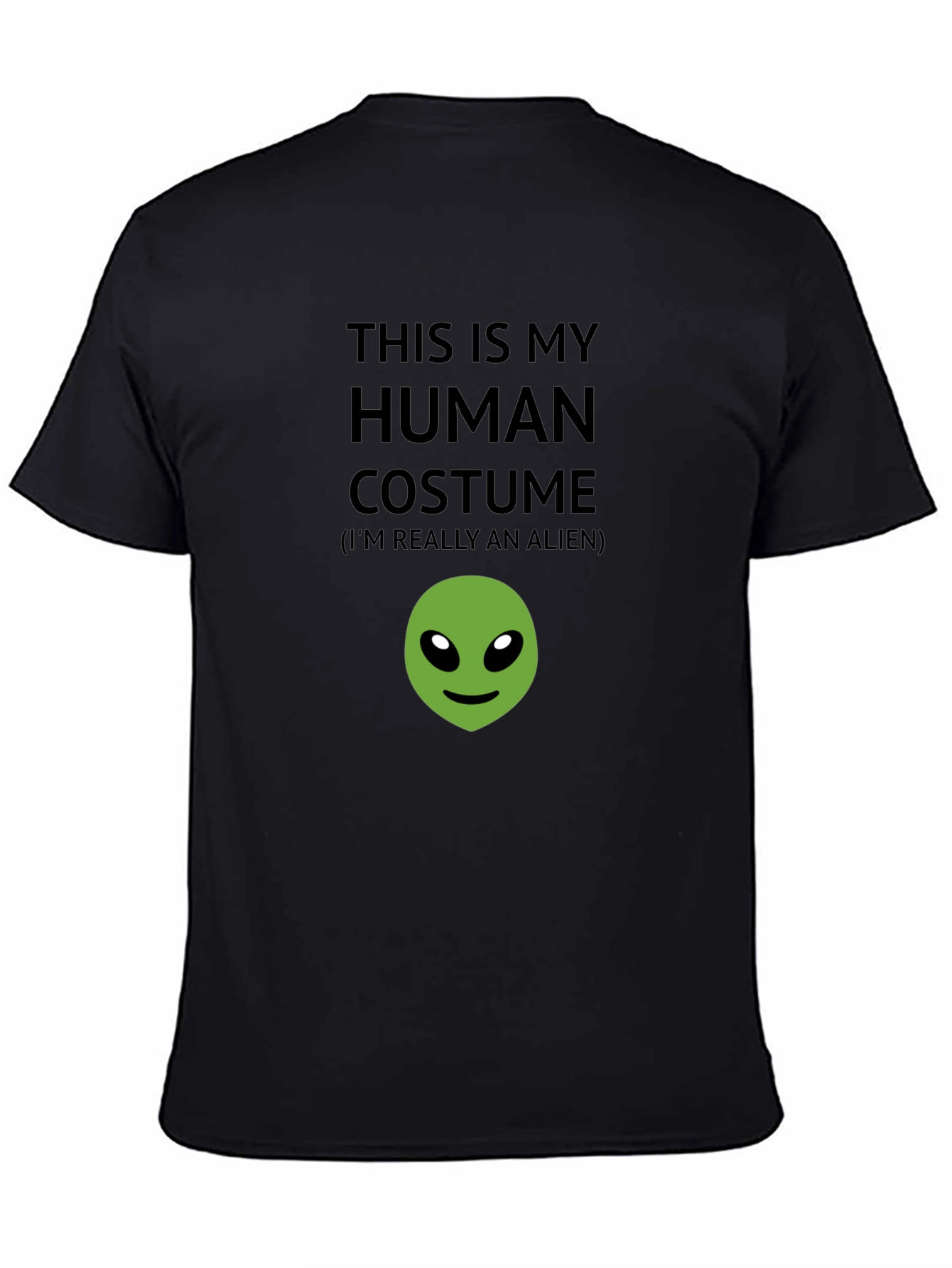 Black Human Costume Alien T-Shirt - Funny Novelty Tee view 4