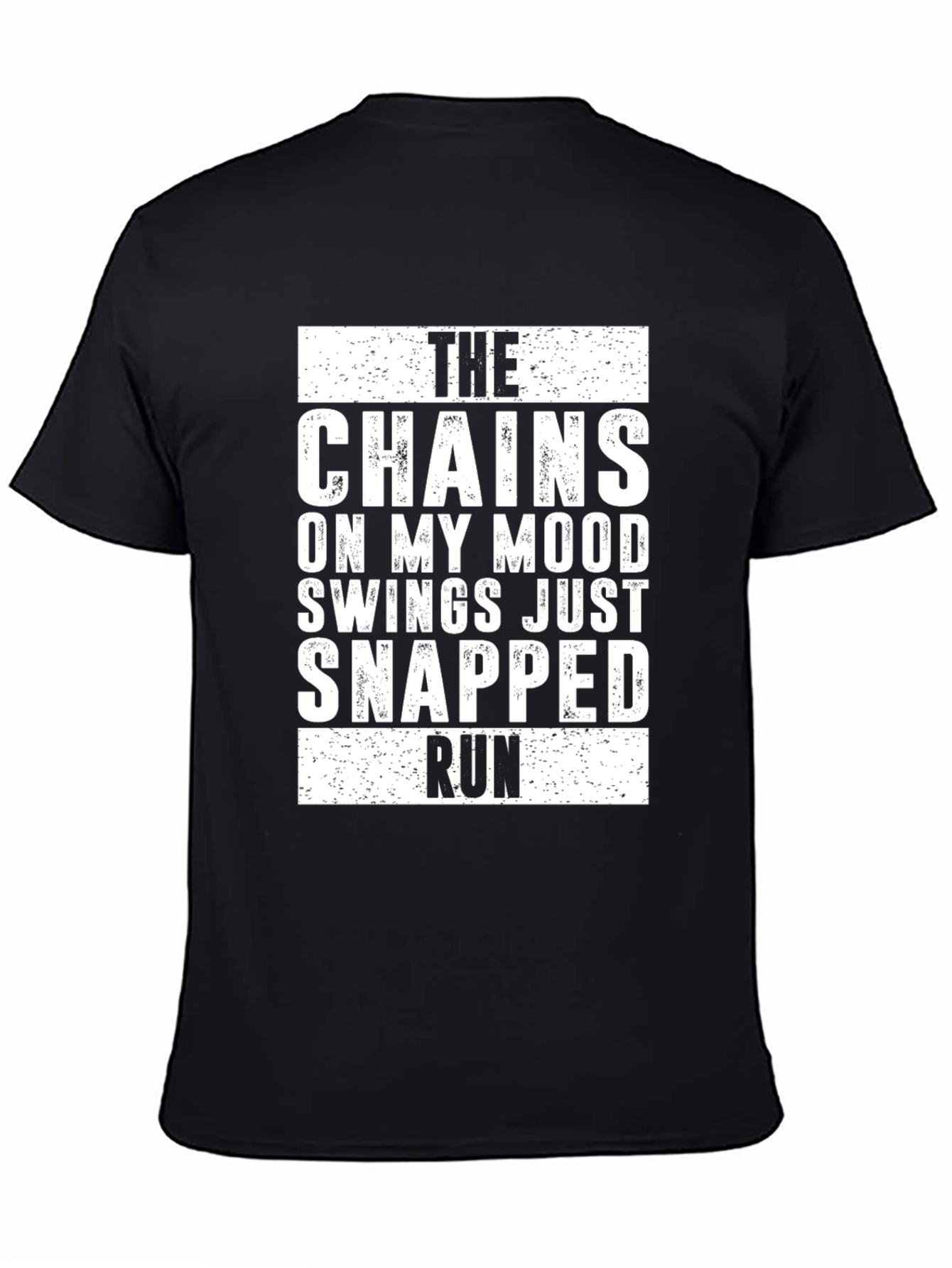 Black Mood Swings Snapped T-Shirt - Run! view 4