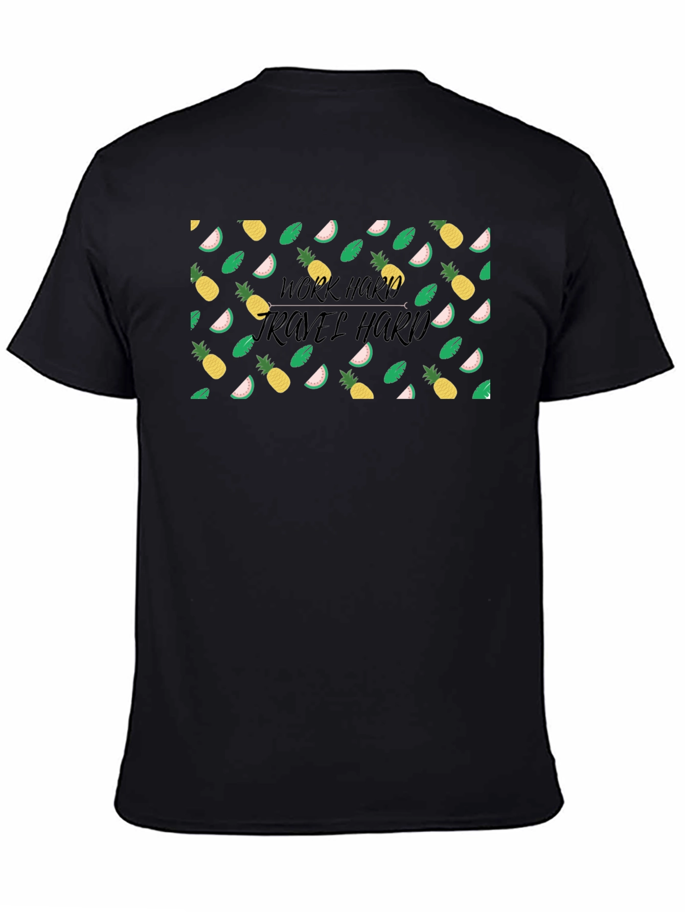 Black Tropical Patterned T-Shirt view 4