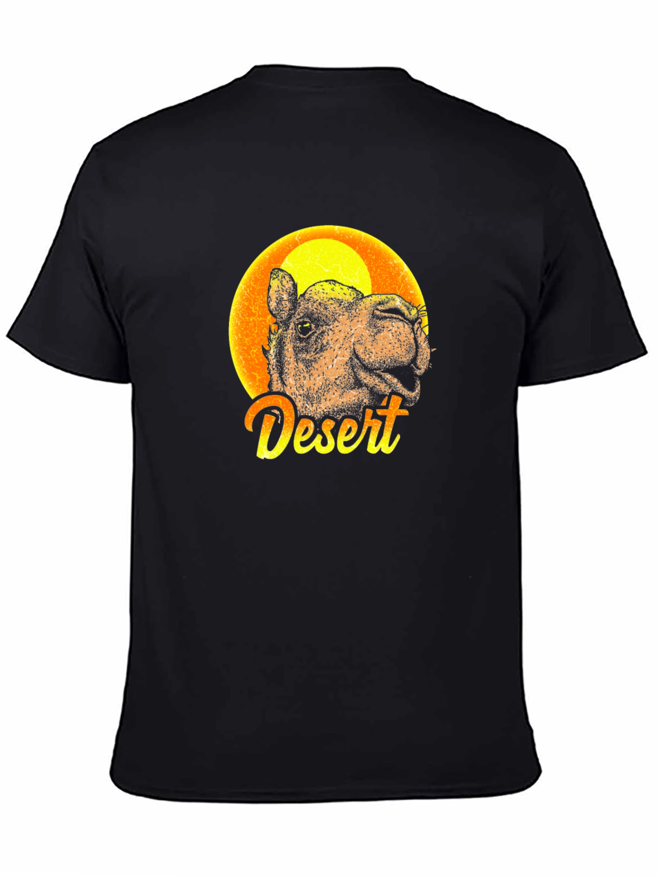 Black Desert Camel Graphic Tee - Men's Black T-Shirt view 4